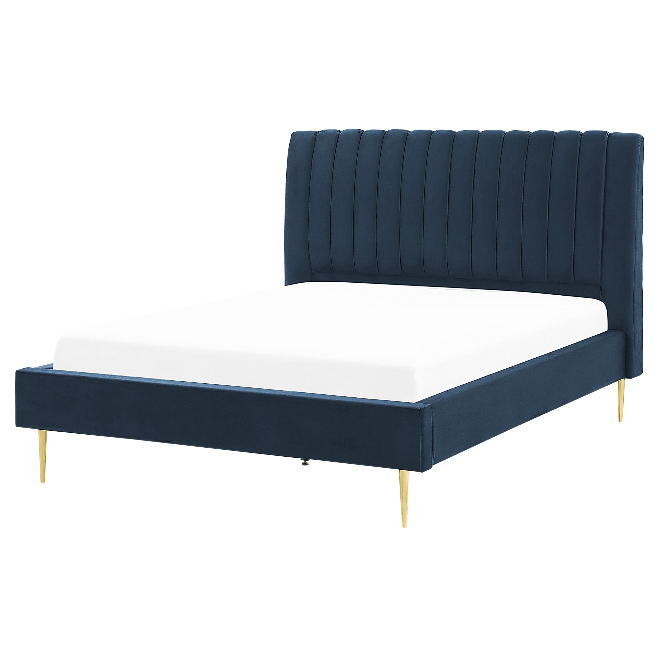 Bed fluweel blauw 140 x 200 cm MARVILLE