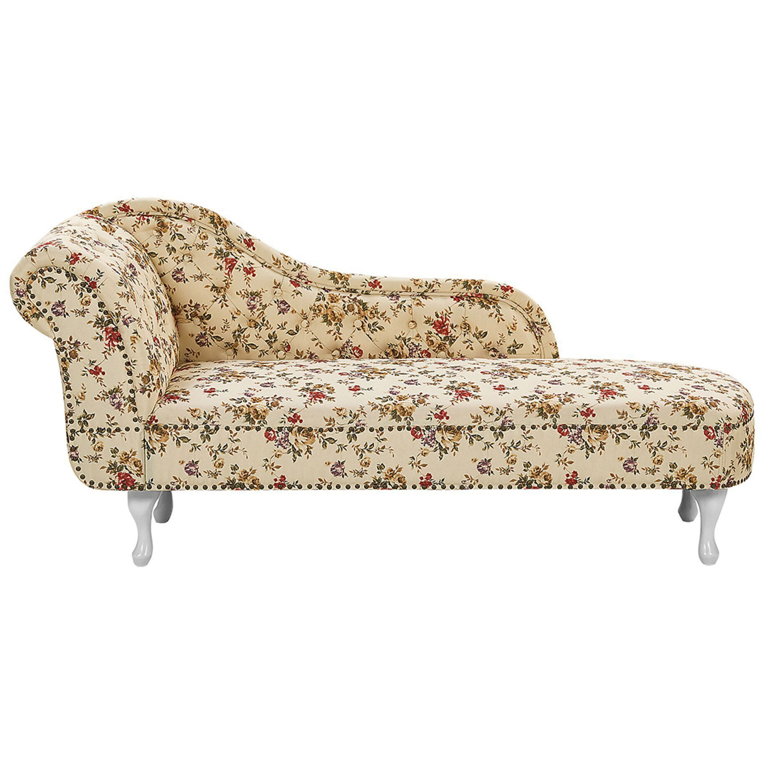 Chaise longue stof bloemenprint linkszijdig NIMES