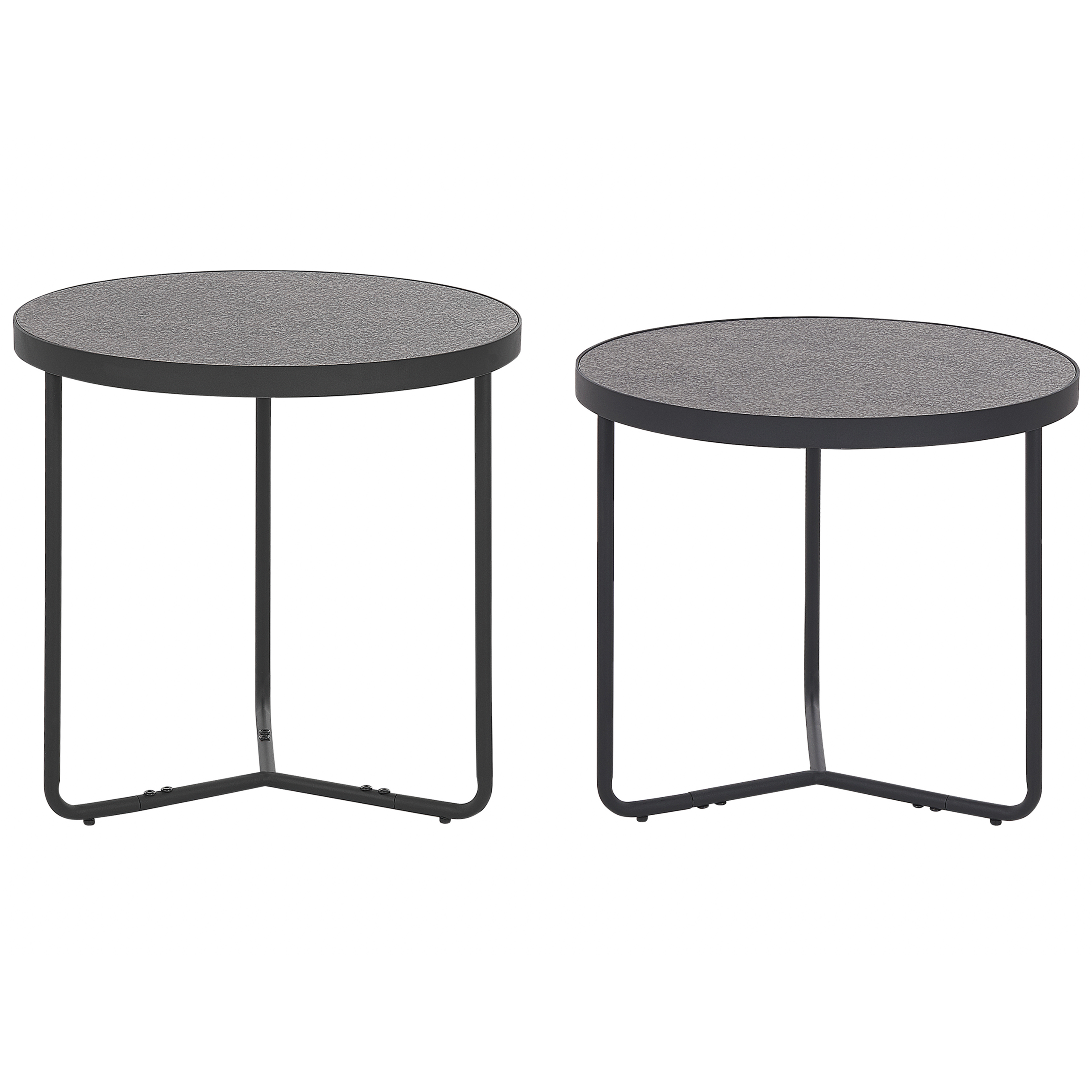 Salontafel set van 2 grijs/zwart MELODY