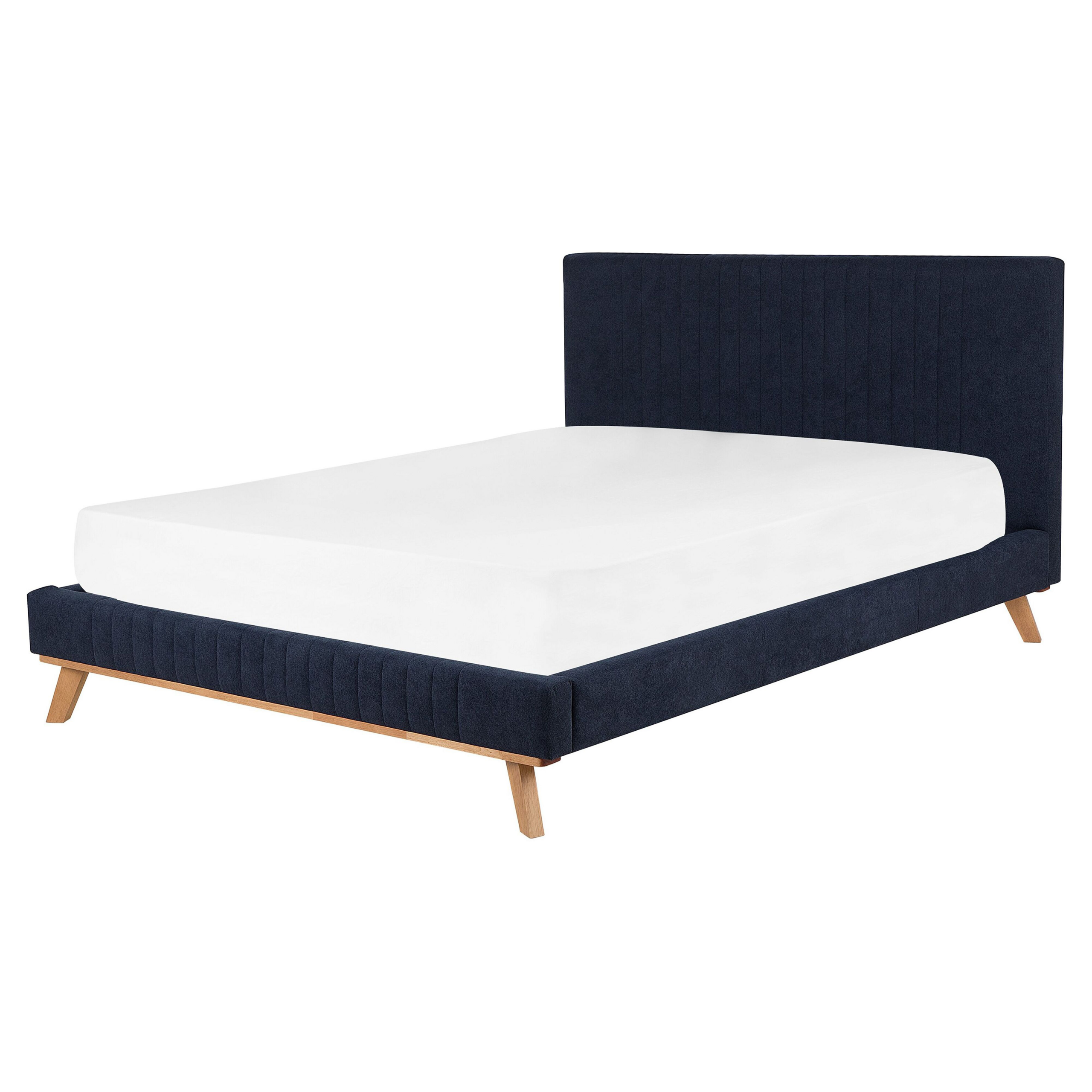 Bed chenille donkerblauw 160 x 200 cm TALENCE