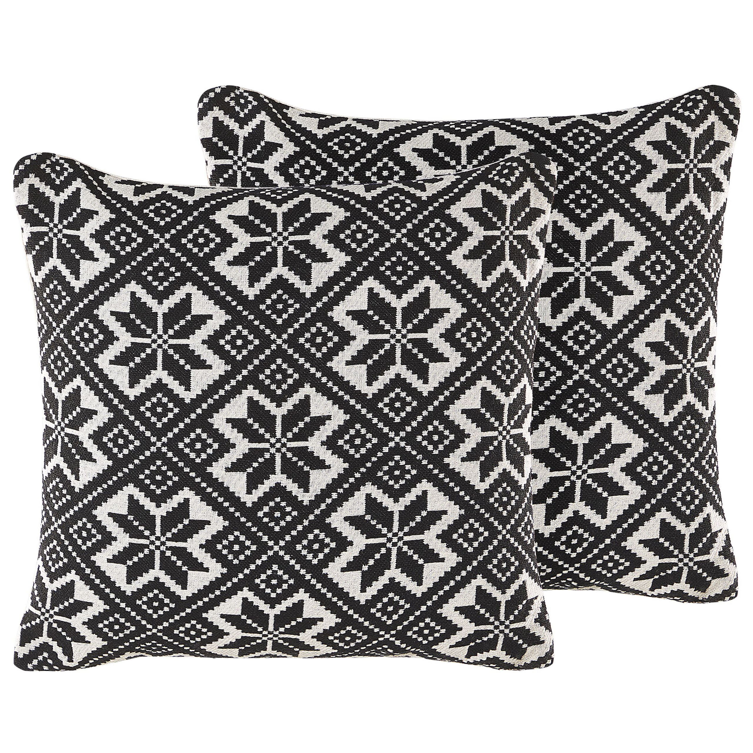 Set van 2 kussens Katoen Zwart BESKOZ 45 x 45 cm