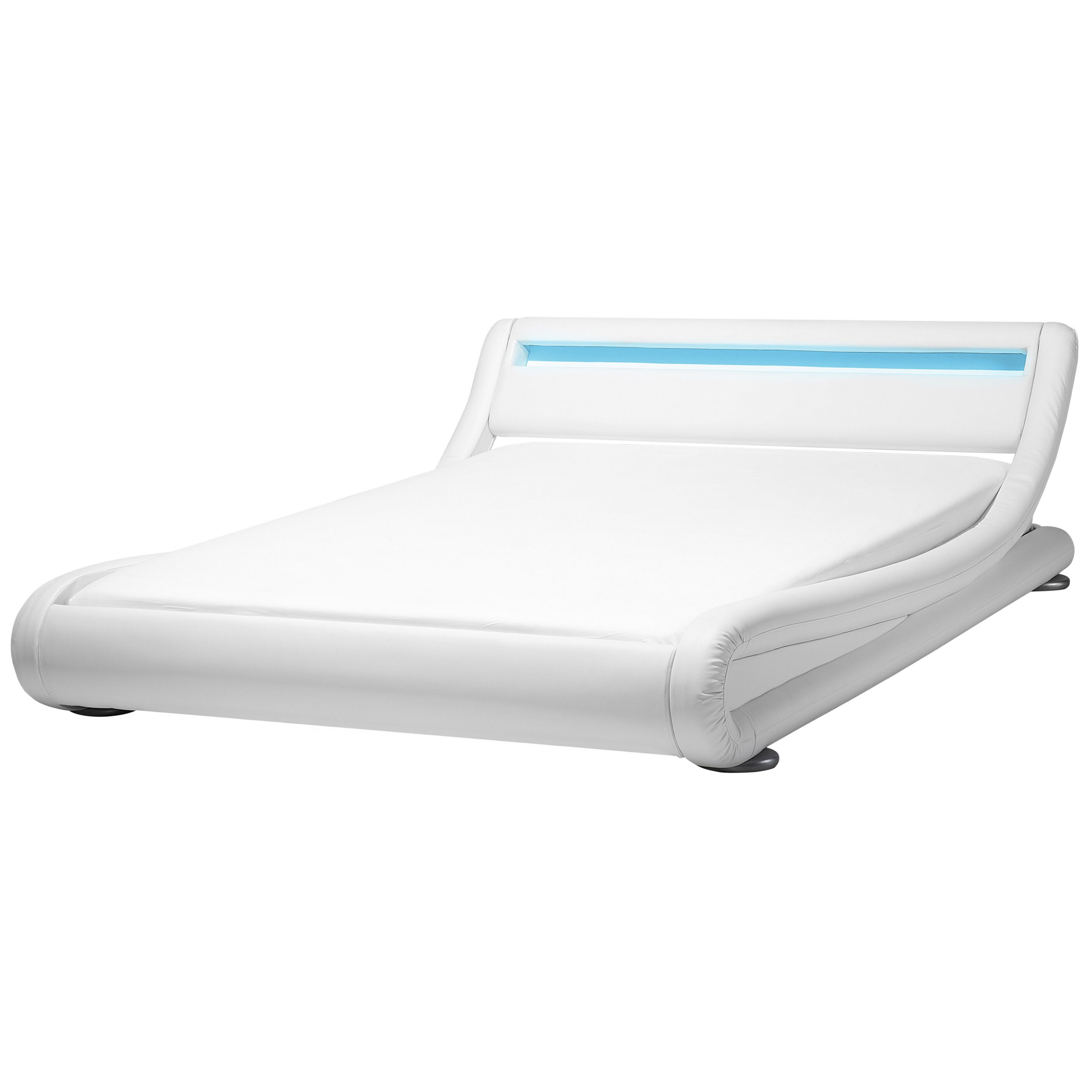 Waterbed met LED kunstleer wit 180 x 200 cm AVIGNON