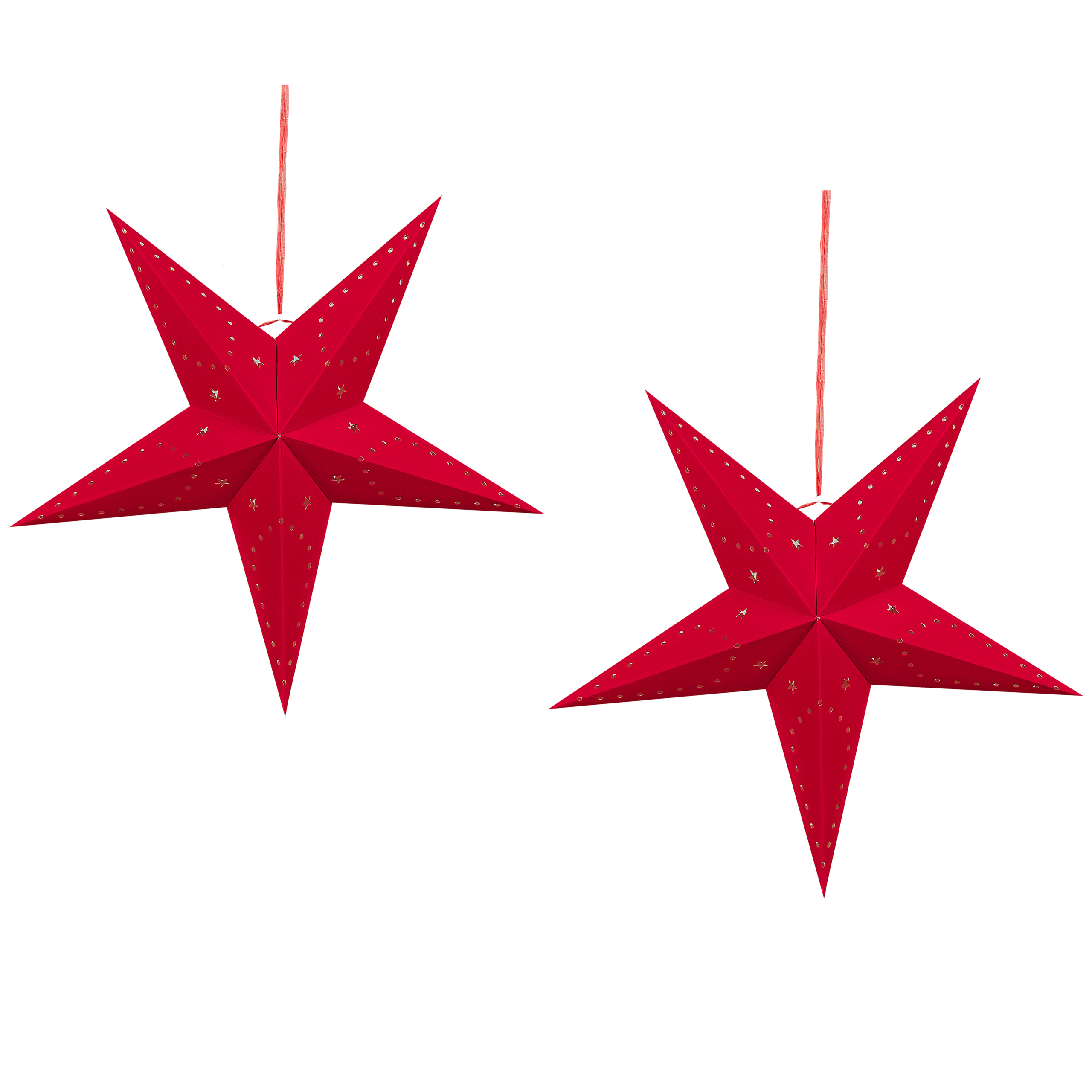 Kerstdecoratie set van 2 LED-verlichting fluweel rood 45 cm MOTTI