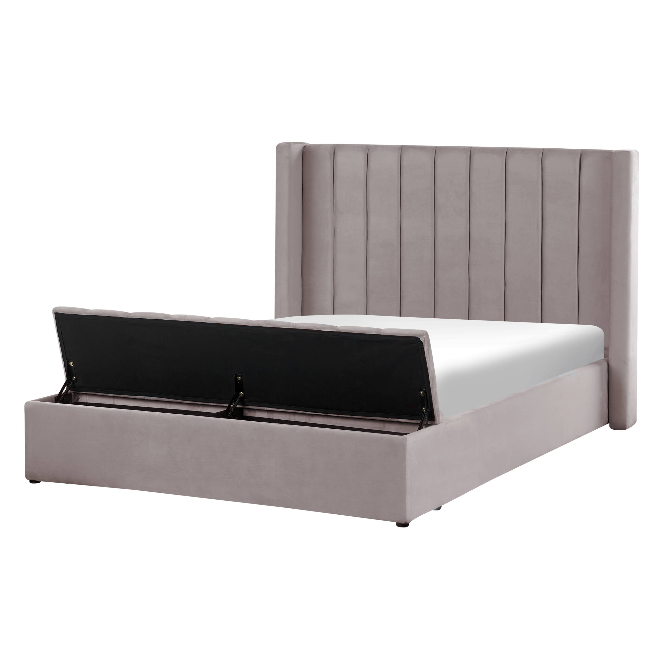 Bed met opbergruimte fluweel grijs 140 x 200 cm NOYERS