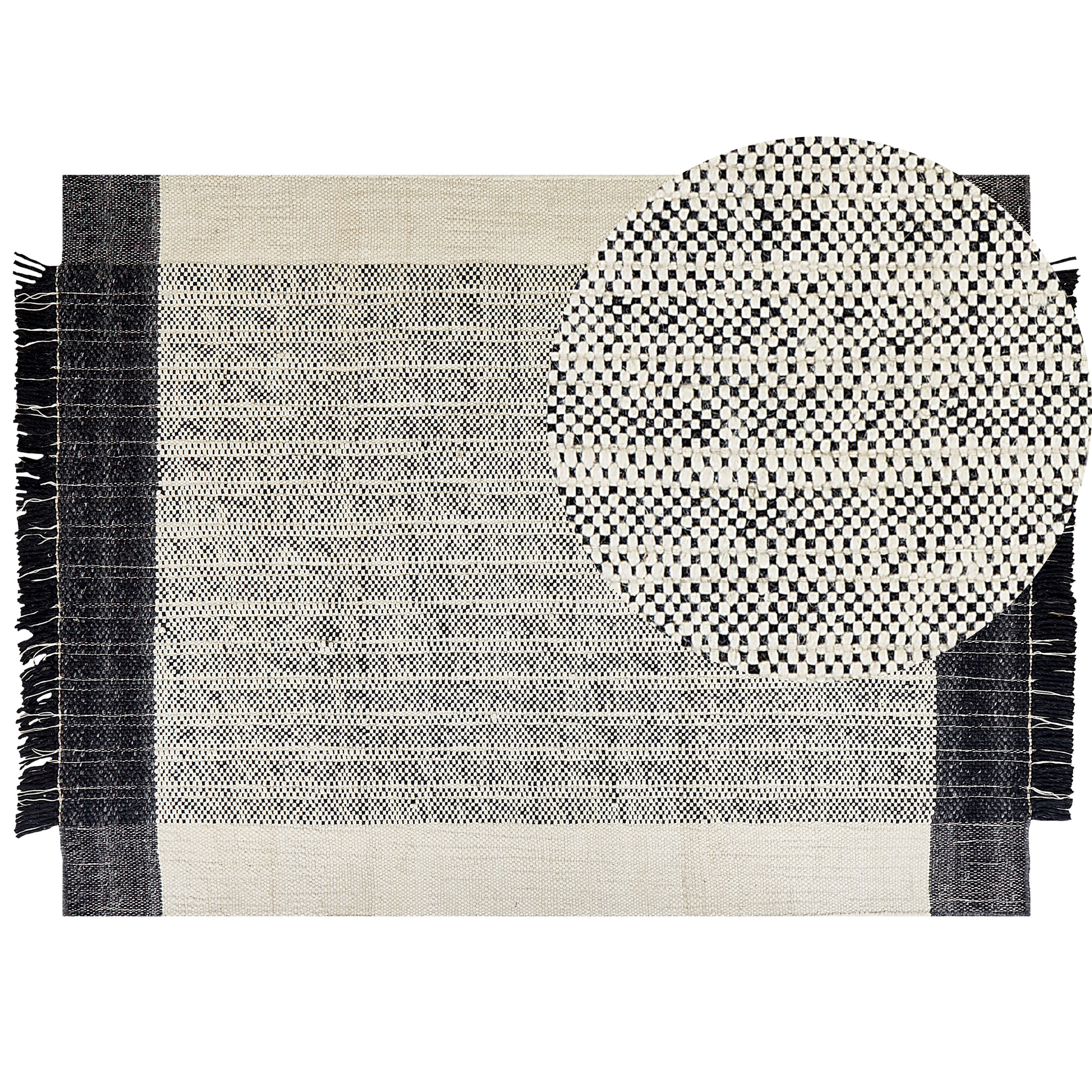 Vloerkleed wol zwart/wit 160 x 230 cm KETENLI