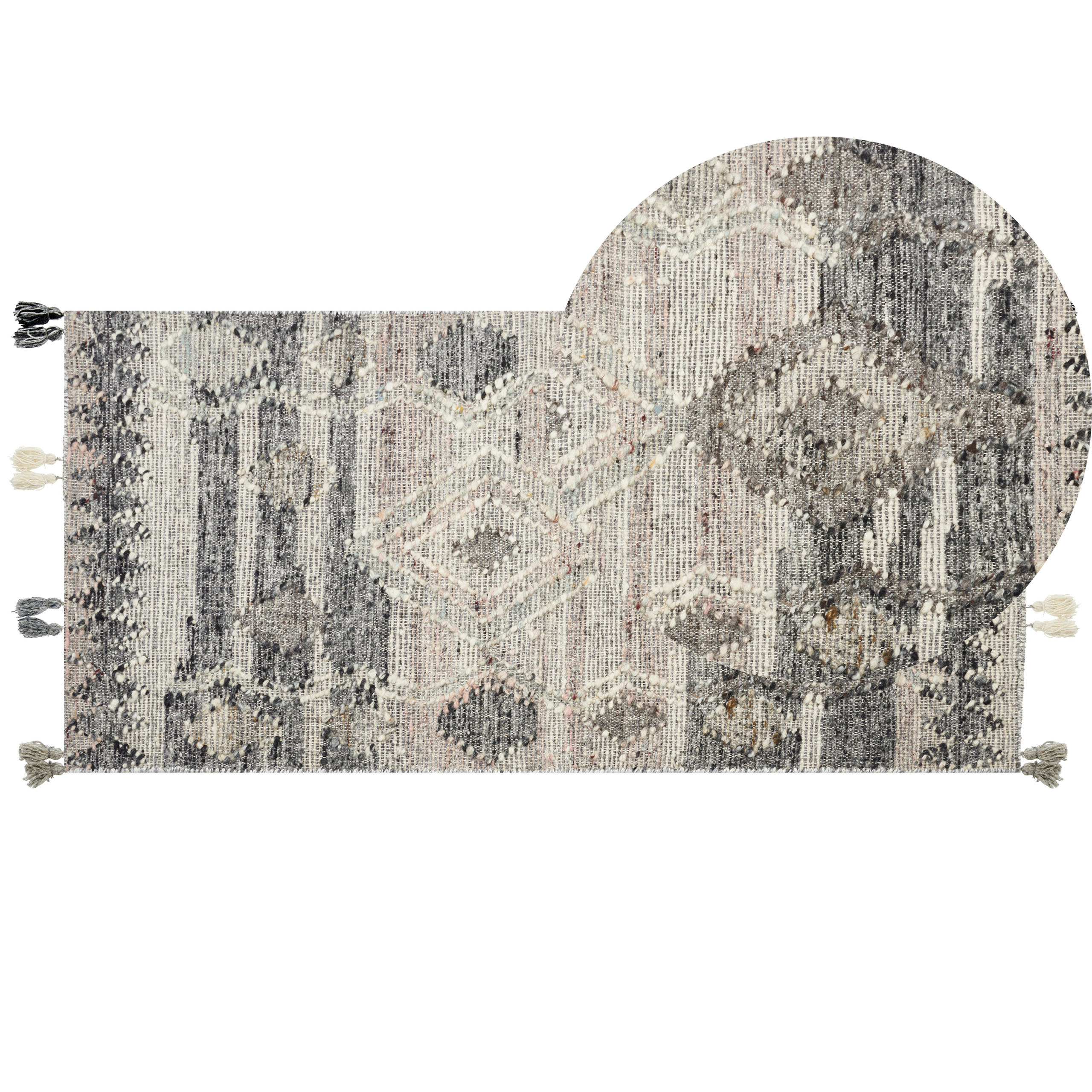 Vloerkleed kelim grijs 80 x 150 cm ARATASHEN