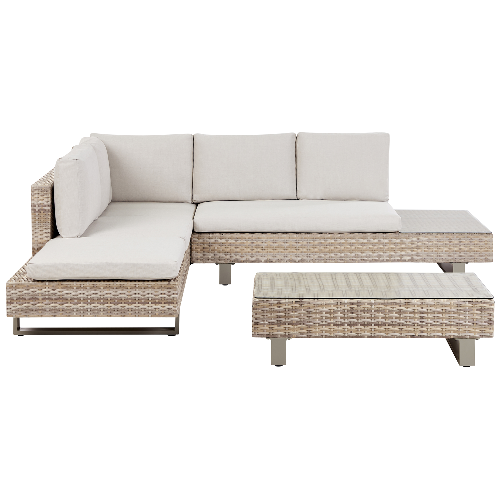 Loungeset PE rotan Gebroken wit LANCIANO