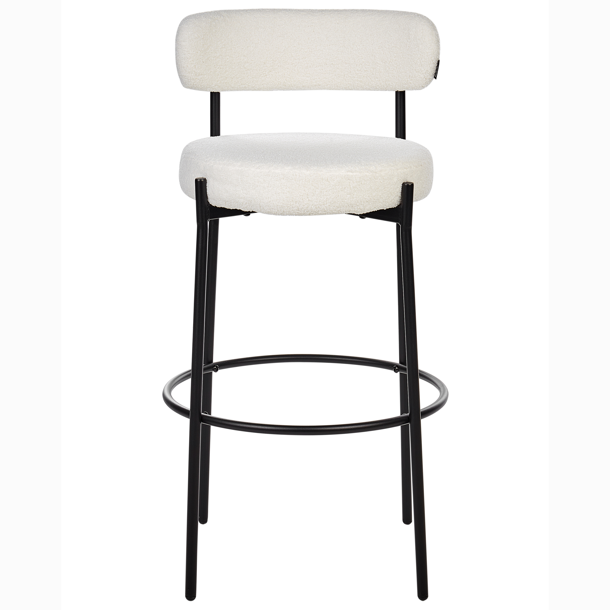 Set of 2 bar chairs ALLISON Boucle White [6]