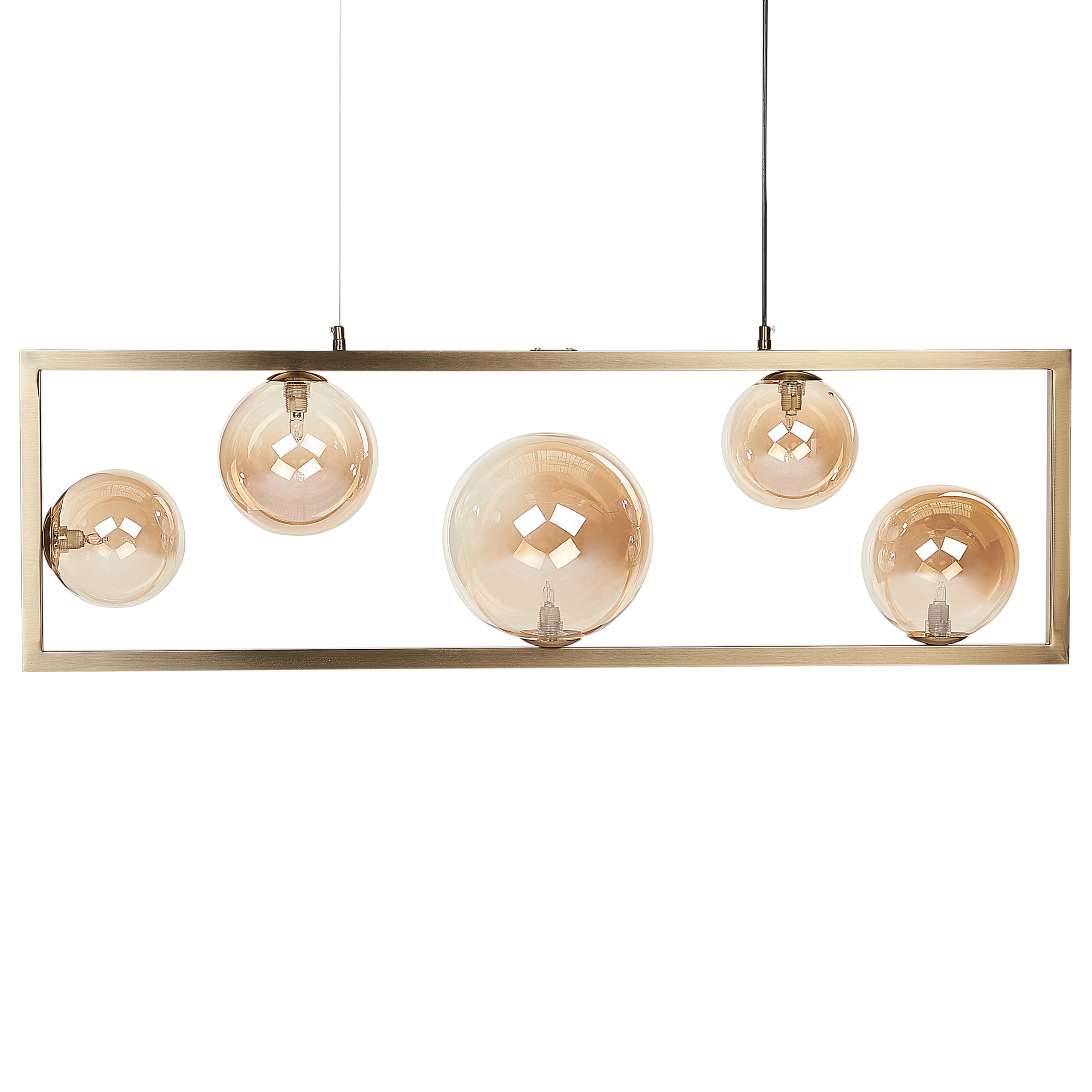 Hanglamp 5 lampen messing GEEHI