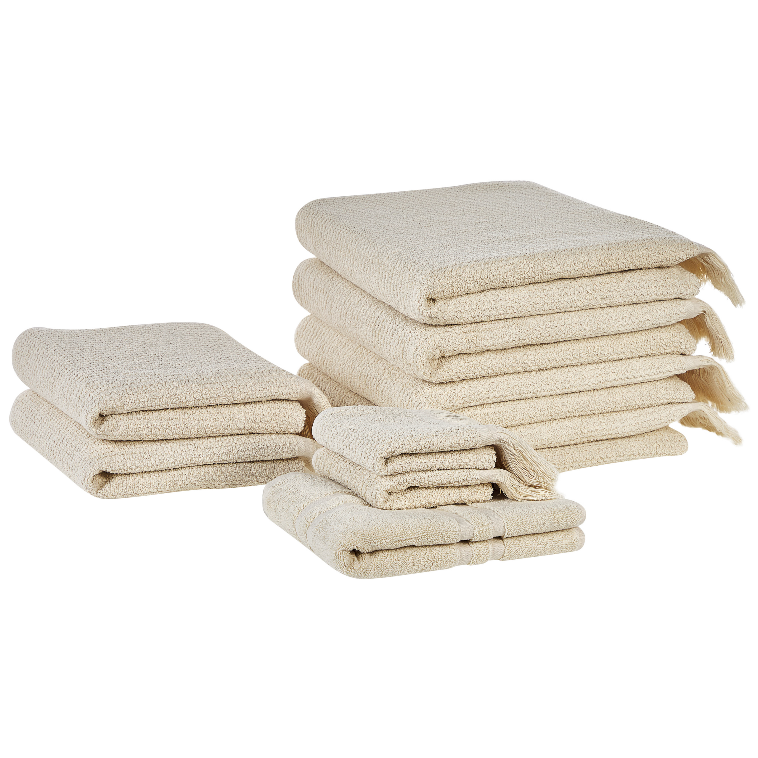 Handdoek set van 9 katoen beige ATIU