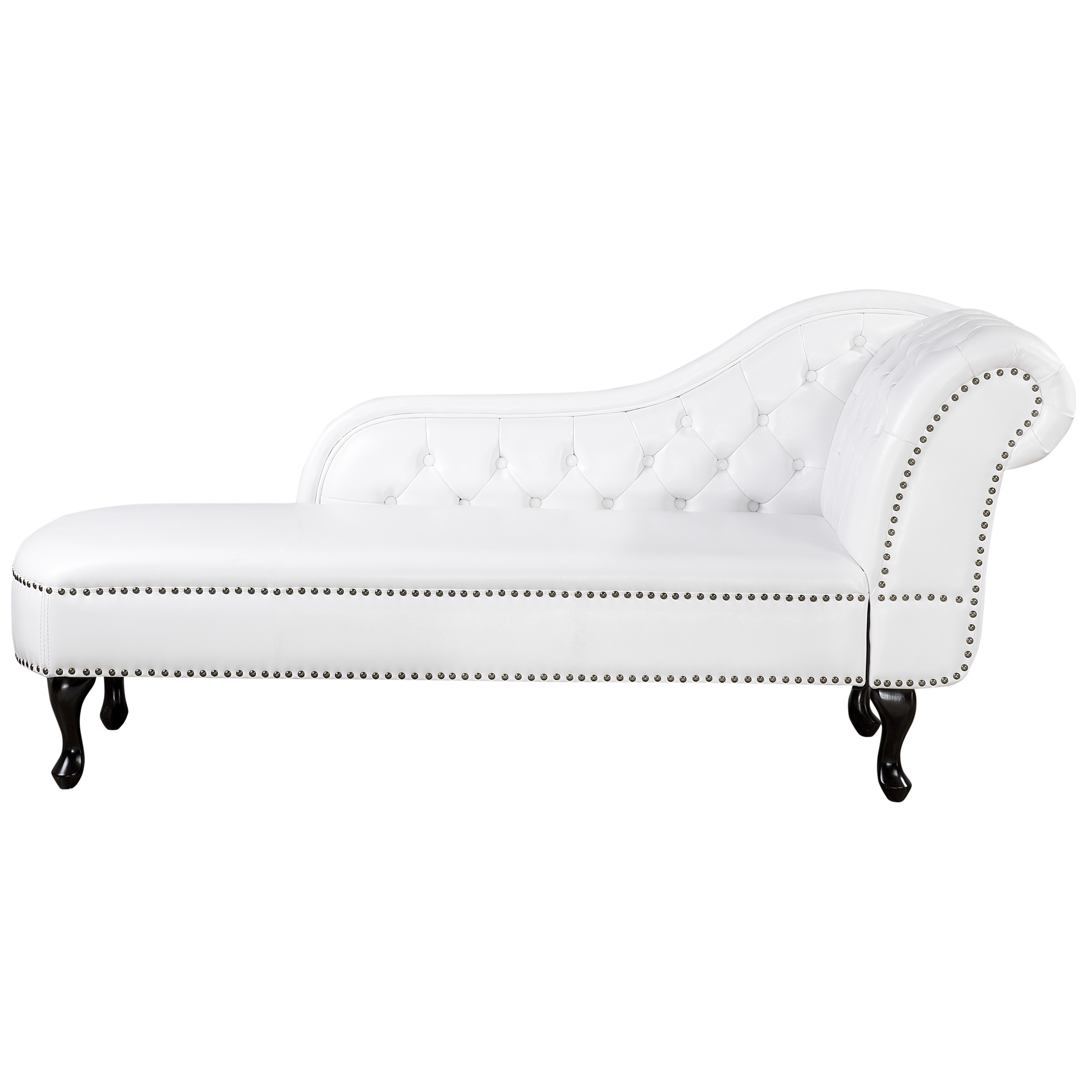 Chaise longue kunstleer wit rechtszijdig NIMES