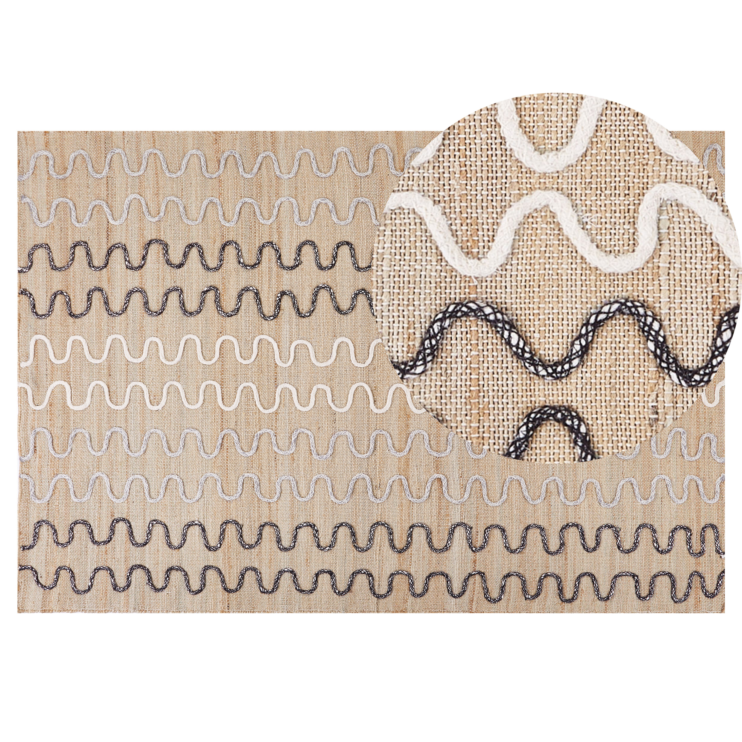 Vloerkleed jute beige 140 x 200 cm SOGUT