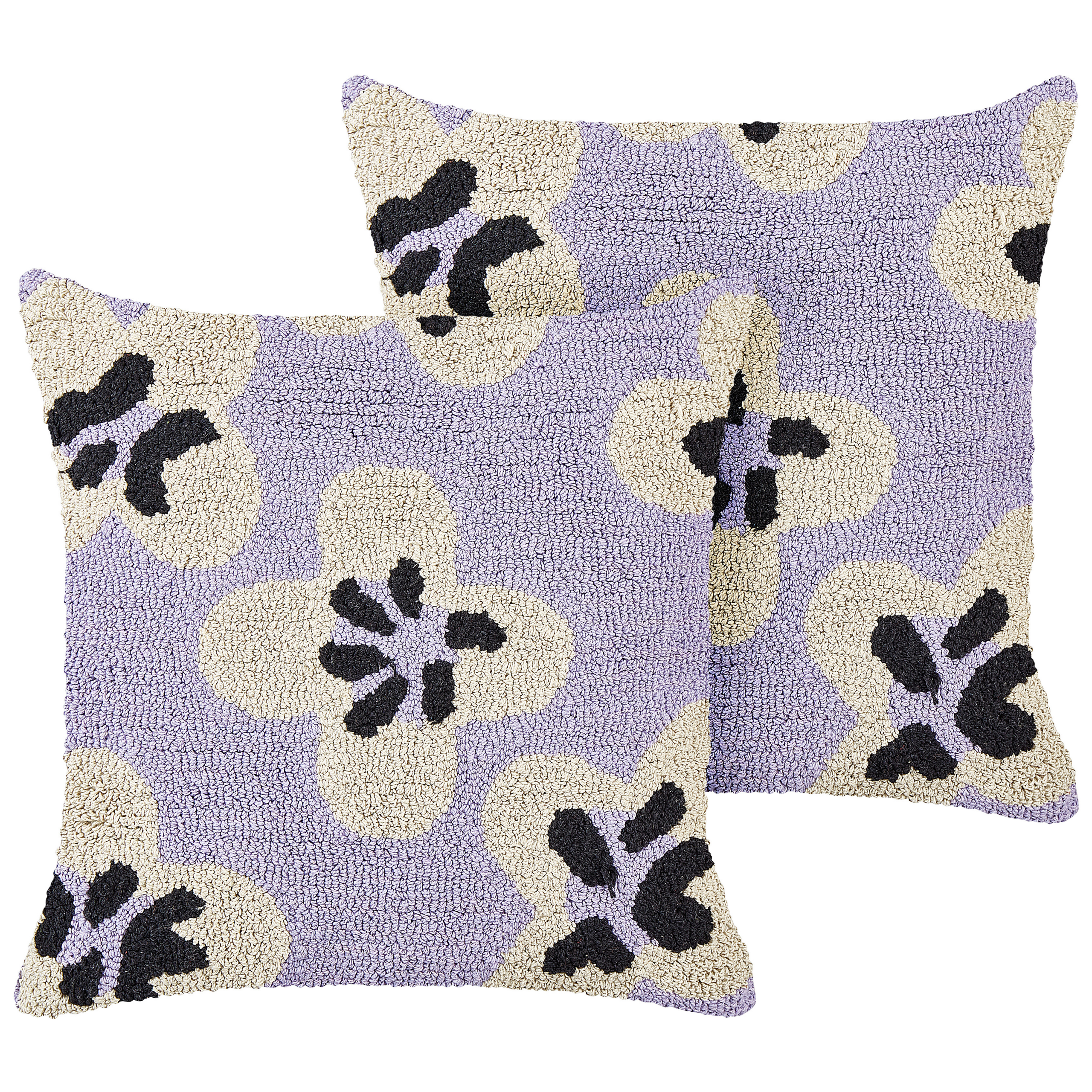 Set van 2 kussens Getuft Katoen Paars SOAPWORT 45 x 45 cm