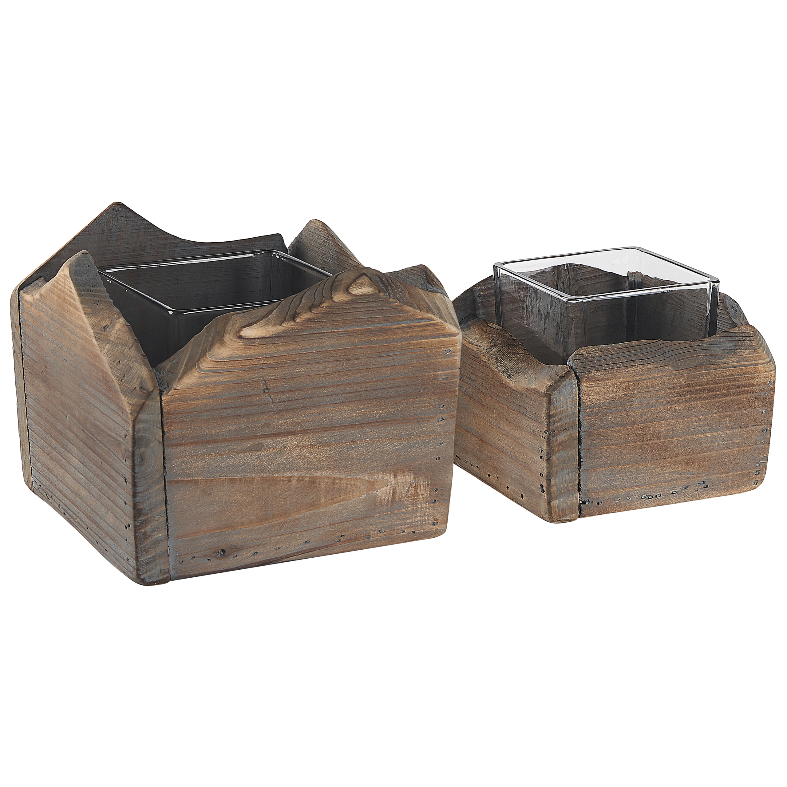 Kandelaar set van 2 hout PLATEROS