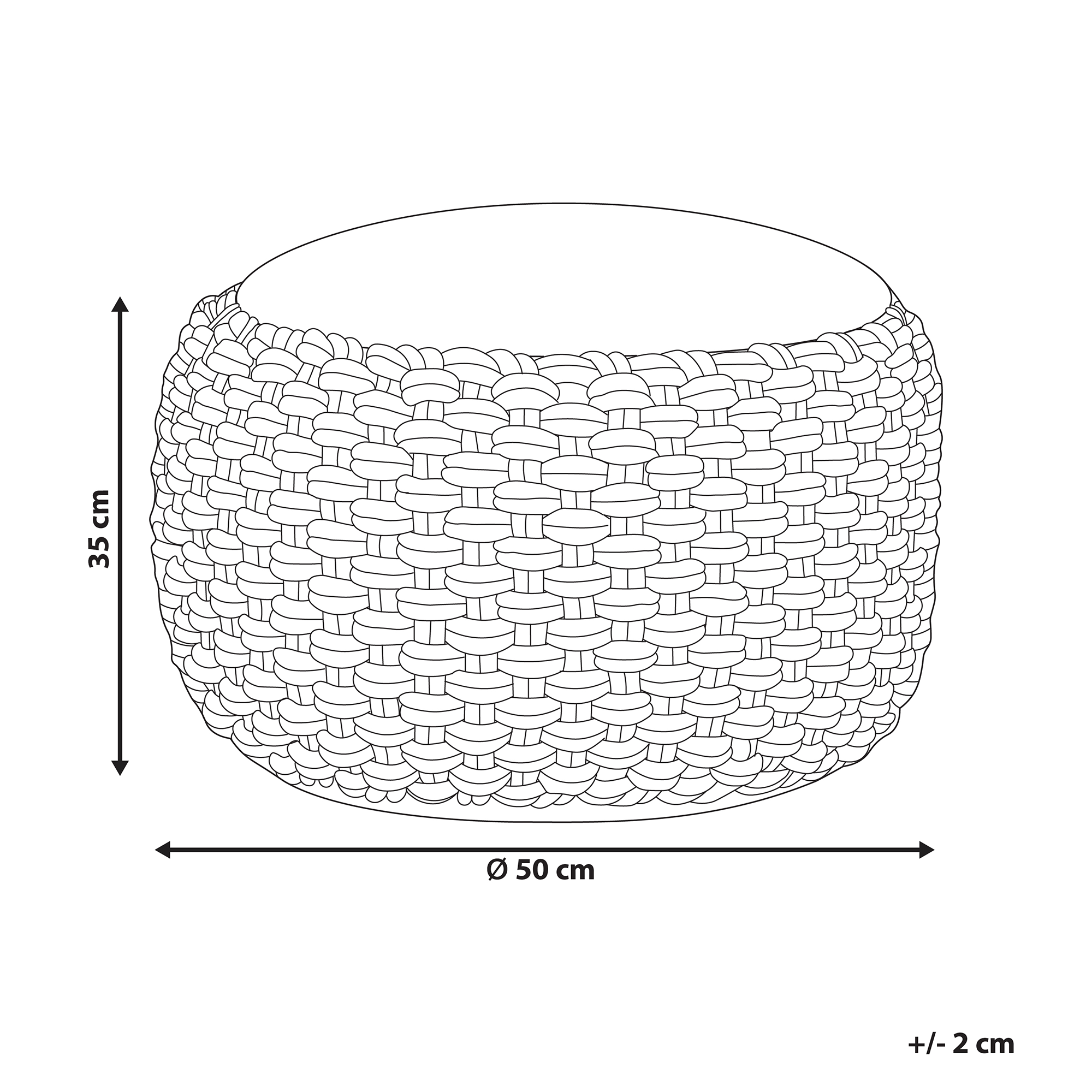 imagem de Pufe em algodão branco e creme ⌀ 50 cm AIZA3