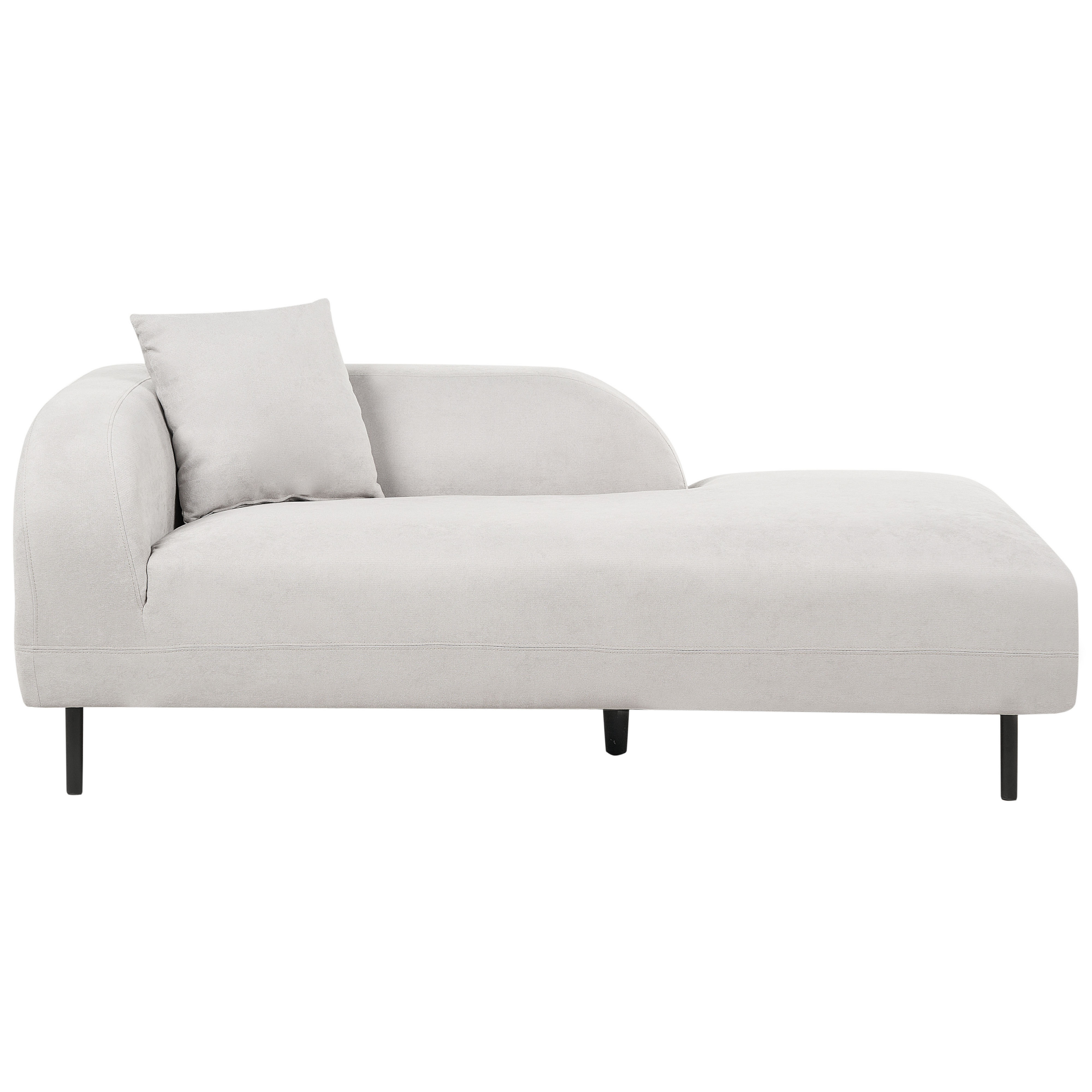 Chaise longue stof lichtgrijs linkszijdig LE CRAU
