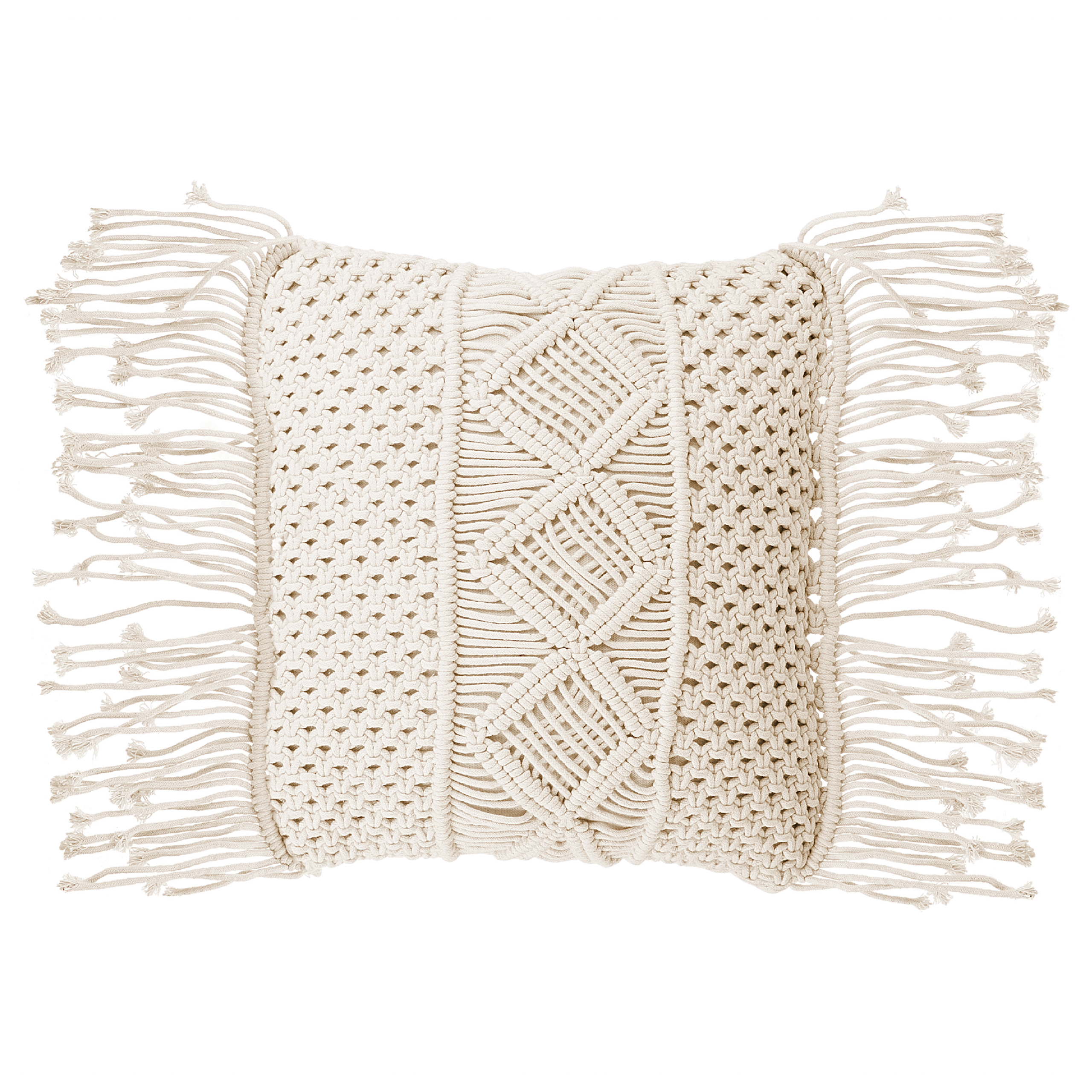 Sierkussen Macramé Katoen Lichtbeige YORTAN 45 x 40 cm