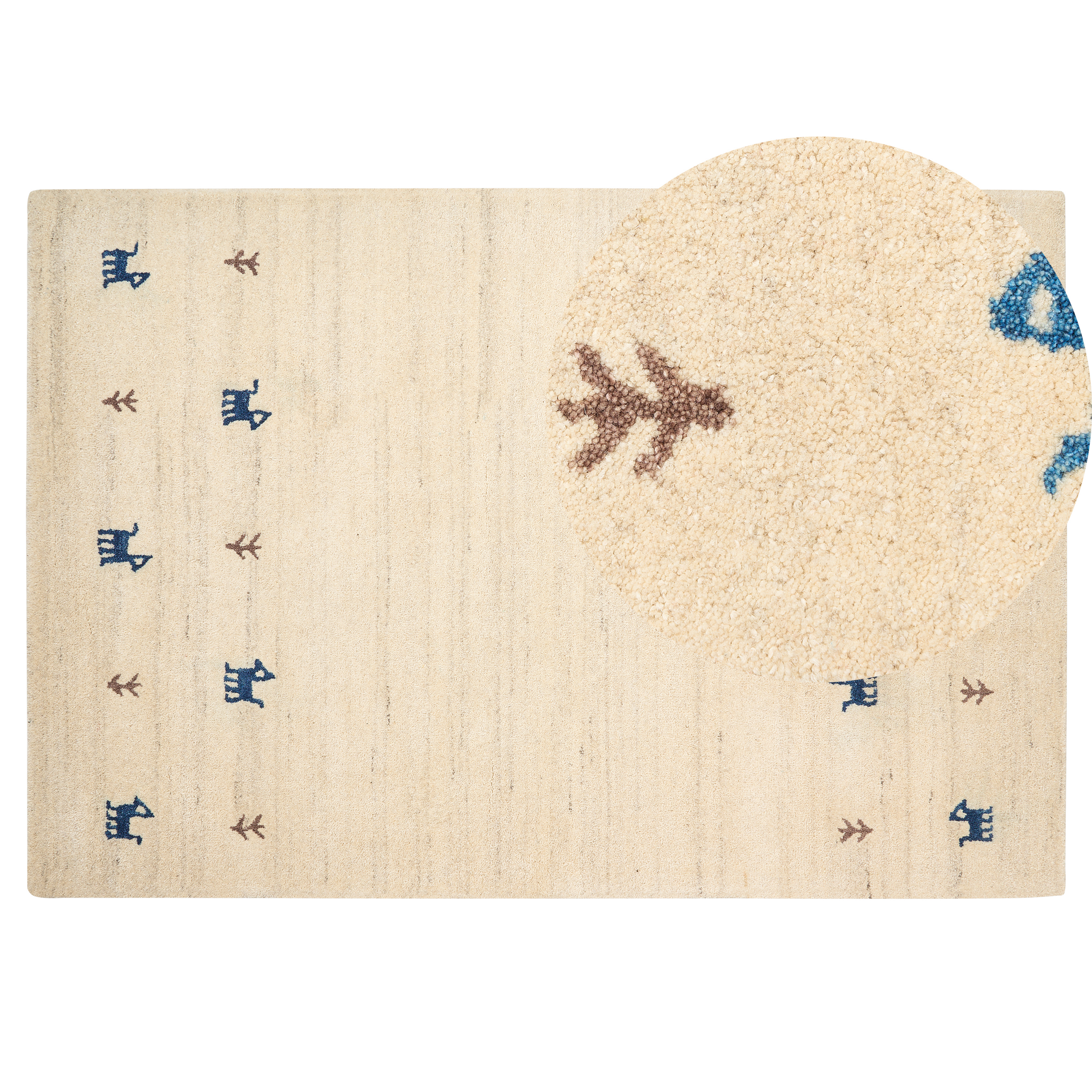 Vloerkleed gabbeh beige 140 x 200 cm YALI