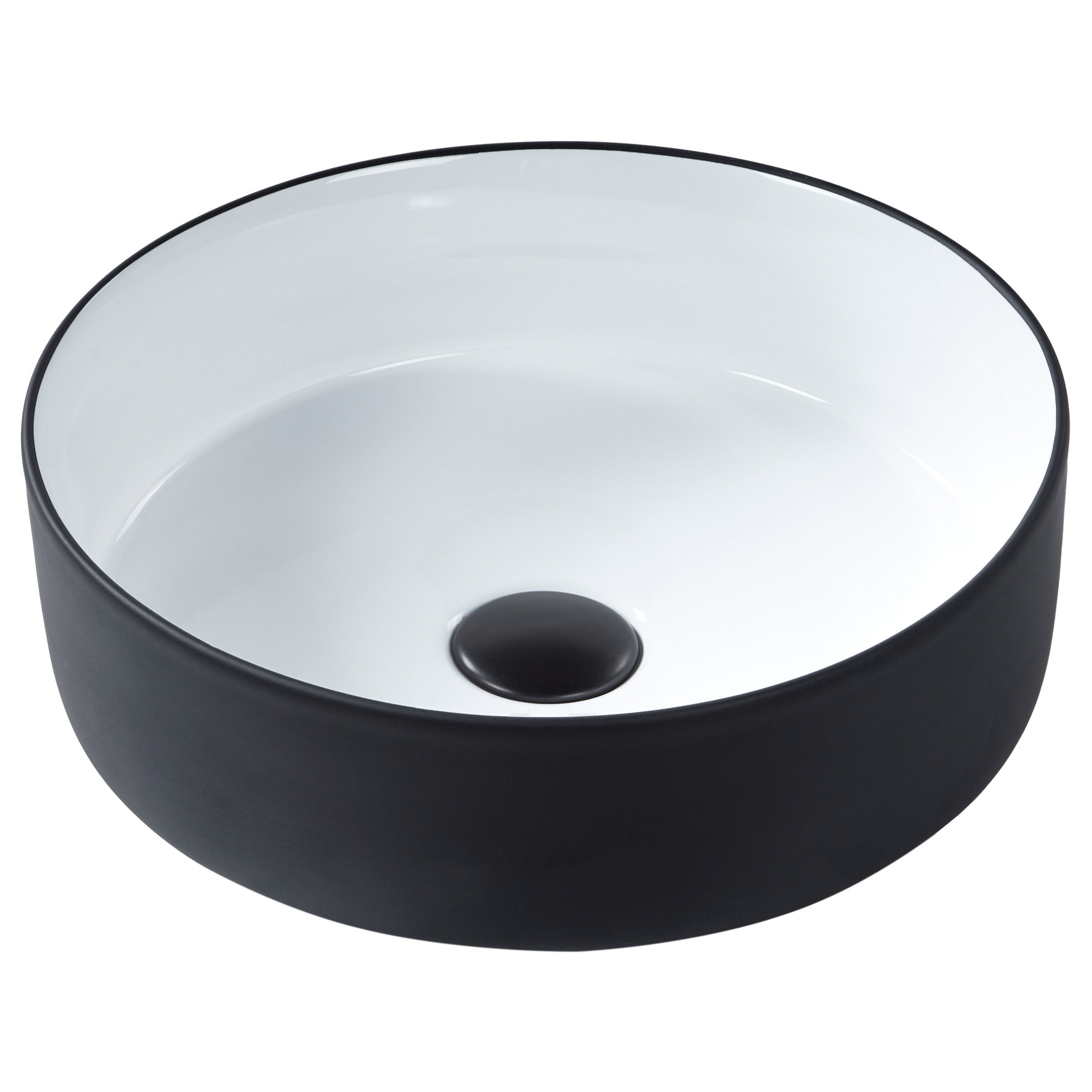 Wastafel keramiek zwart rond ⌀ 36 cm CALIG