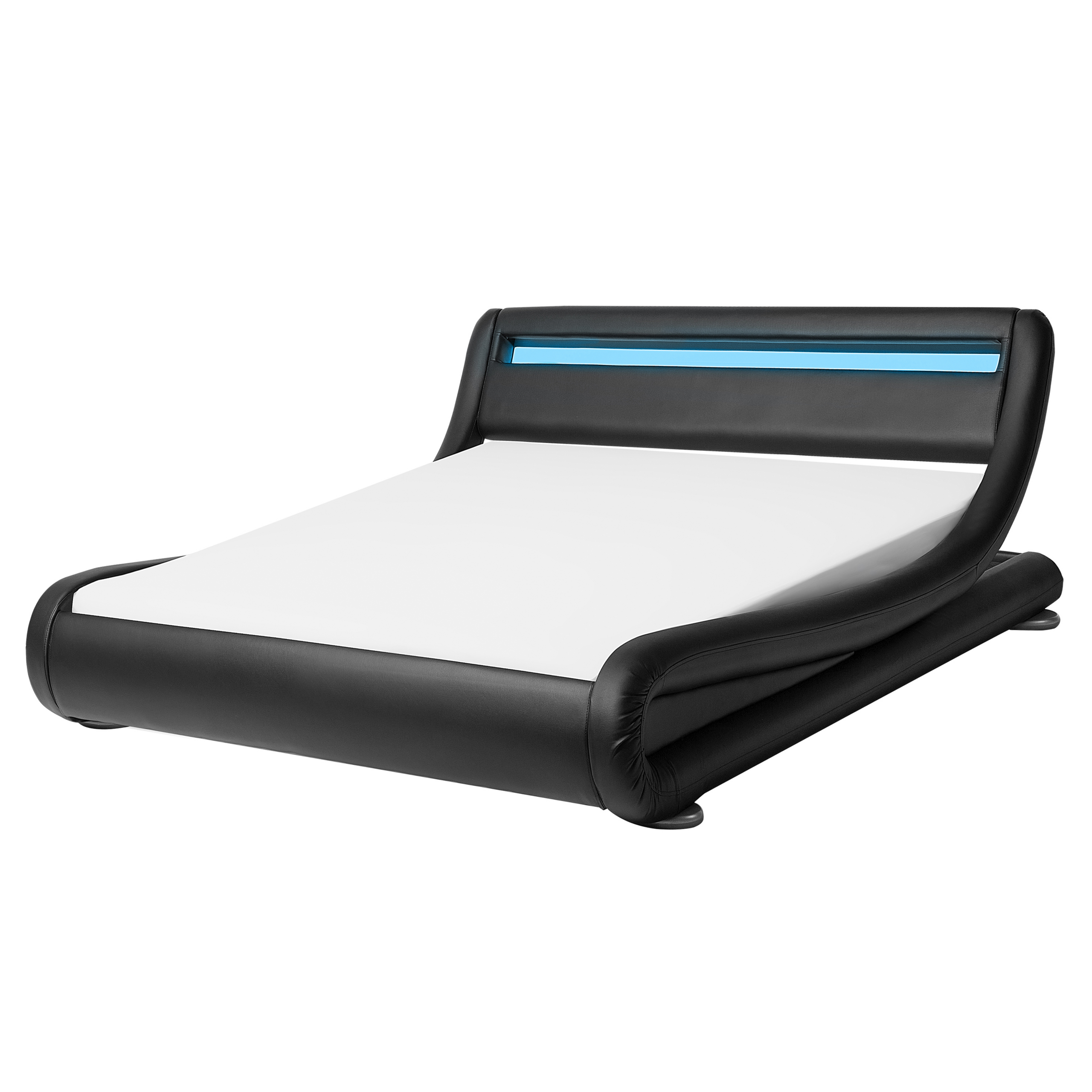Bed met LED kunstleer zwart 140 x 200 cm AVIGNON