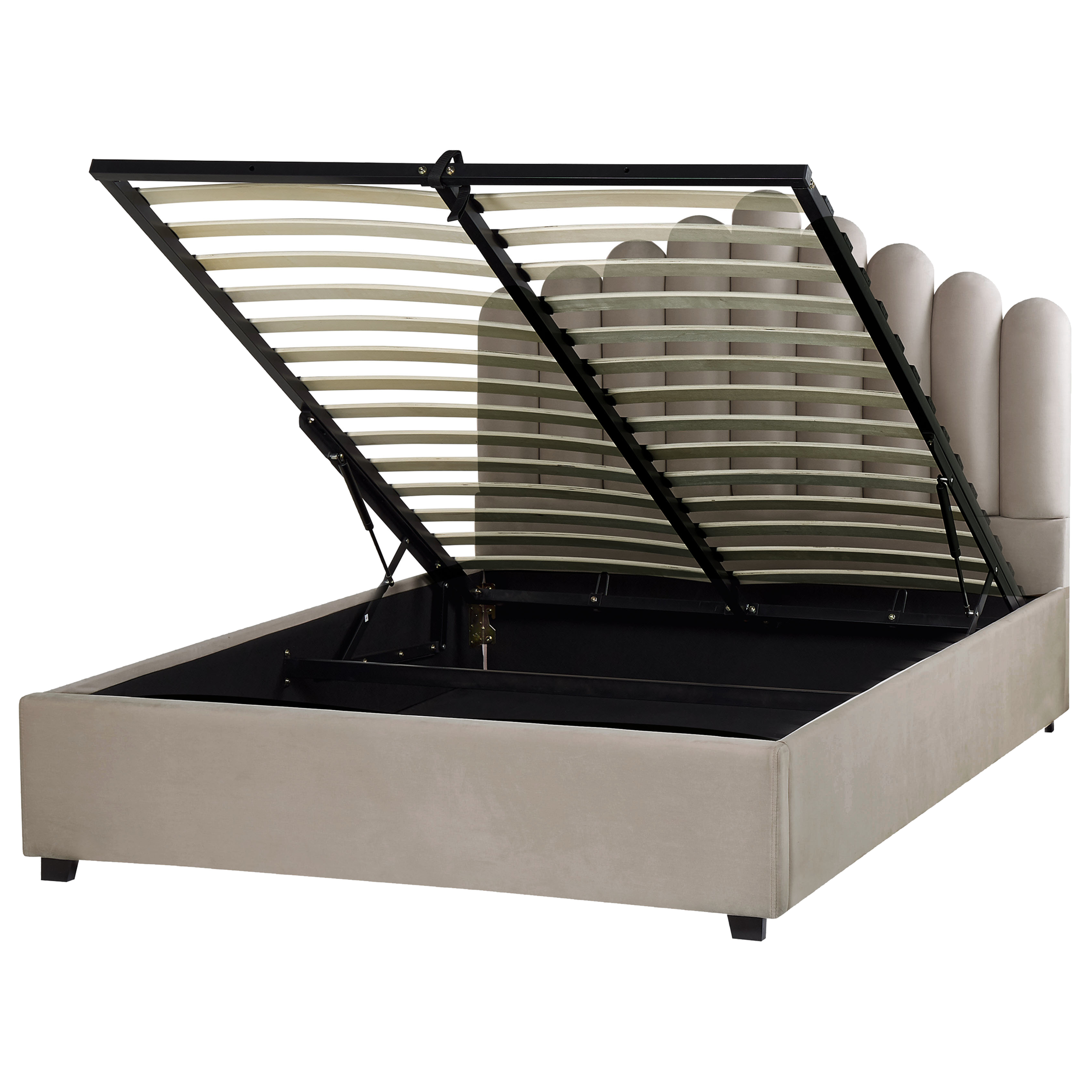 Bed fluweel taupe 140 x 200 cm VINCENNES