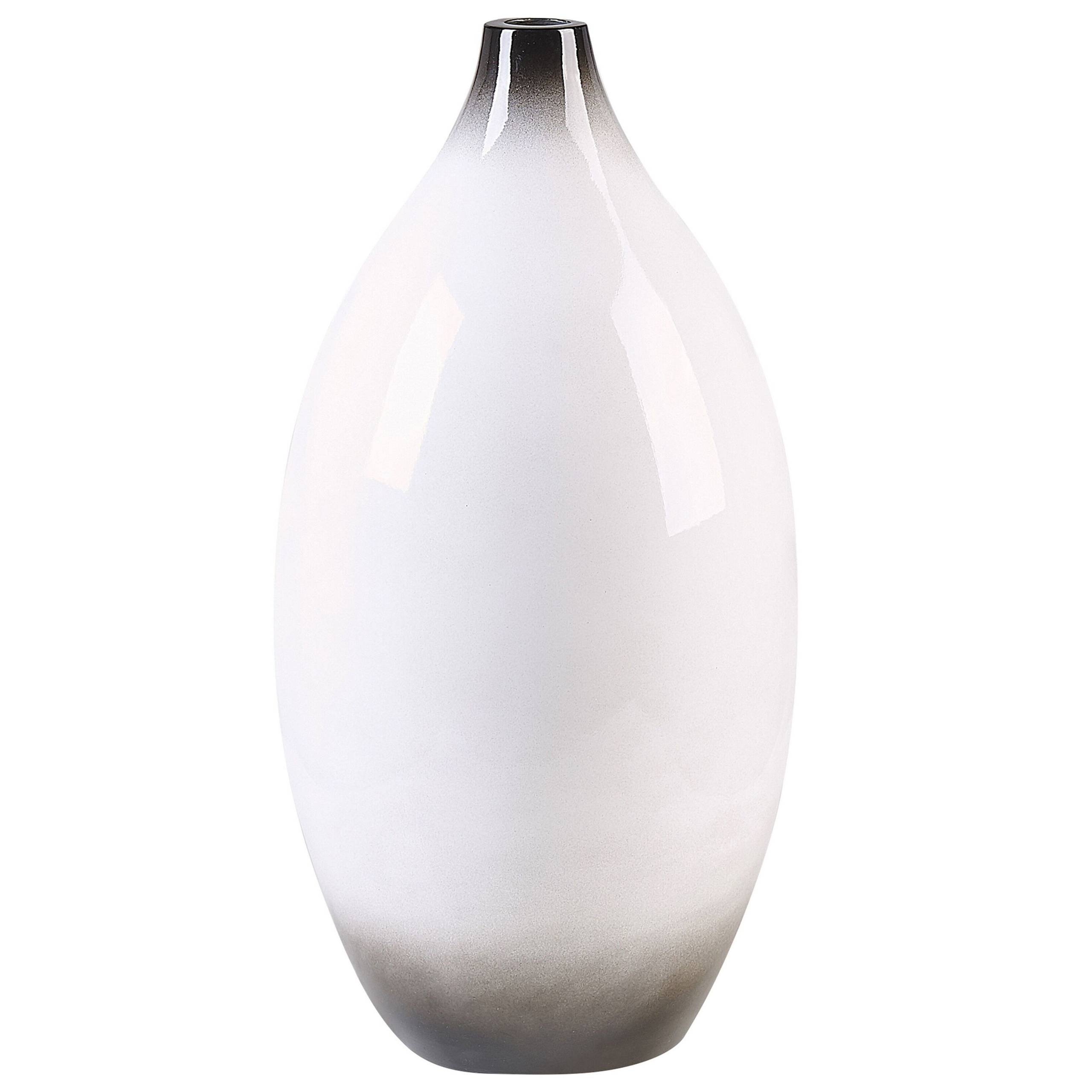 Terracotta Decovaas 46 cm Wit Zwart BAEZA