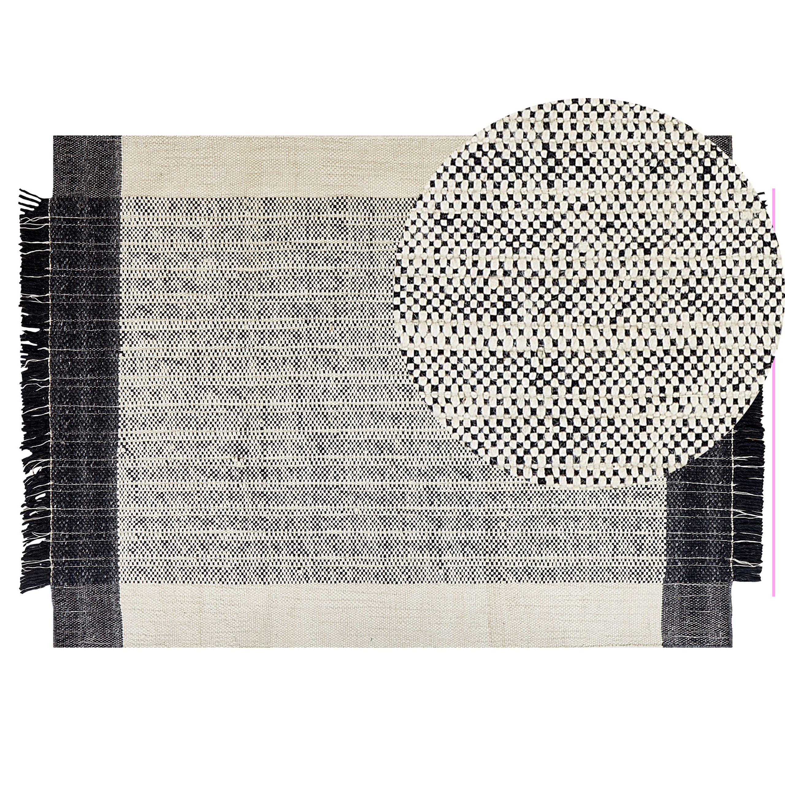 Vloerkleed wol zwart/wit 140 x 200 cm KETENLI