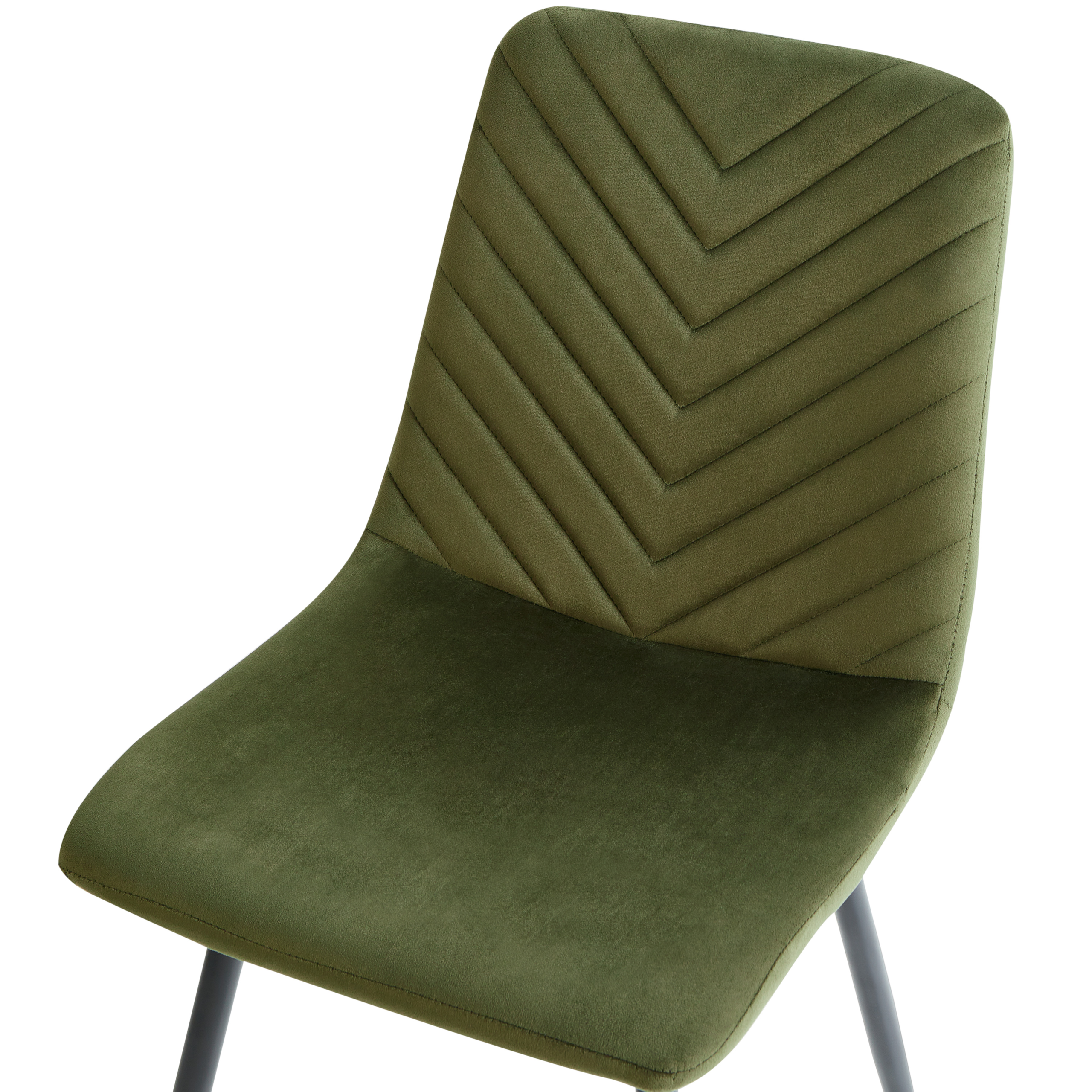 Set of 4 dining chairs HAVRE Olive Green Velvet [7]