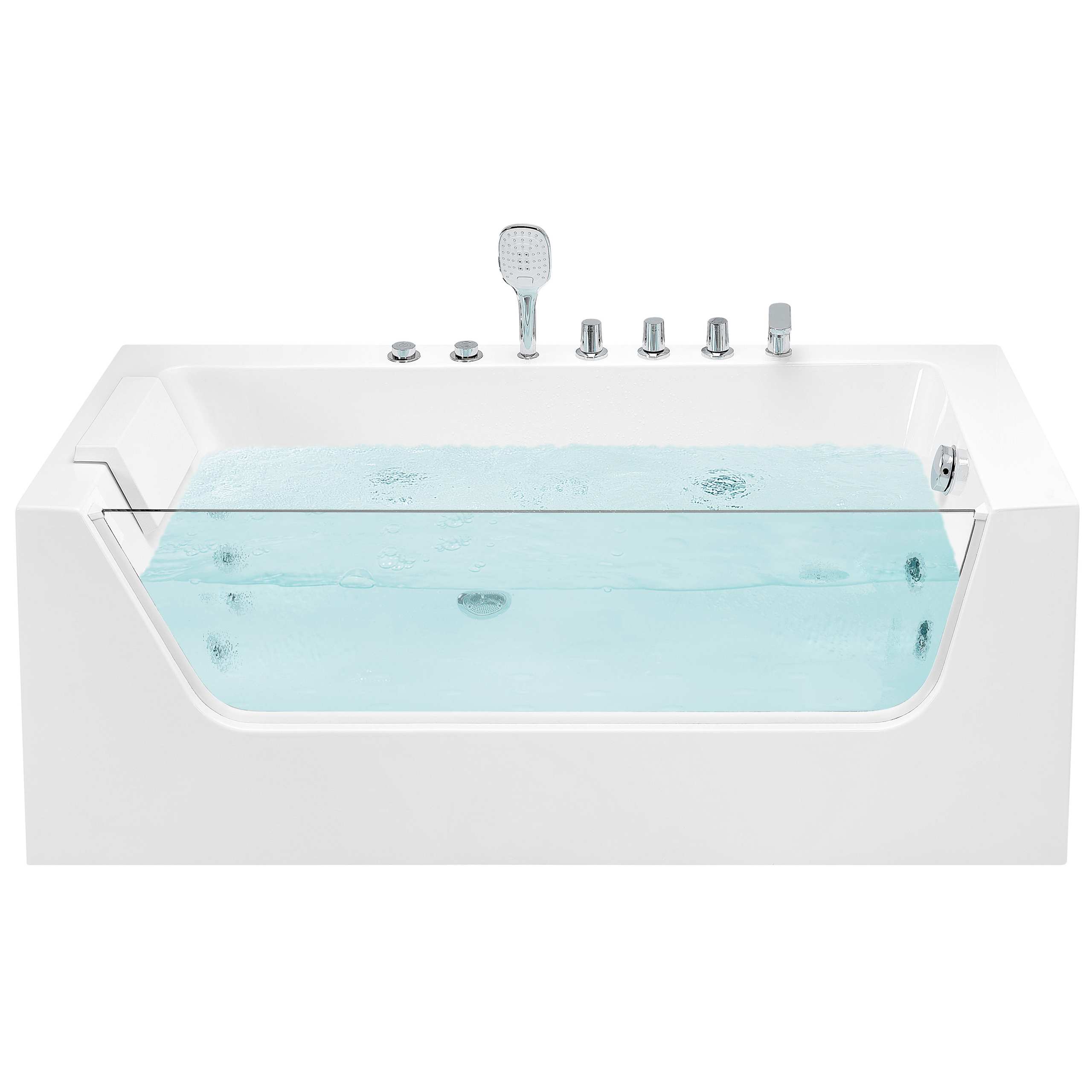 Hoekbad whirlpool wit 170 x 80 cm linkszijdig PUQUIO