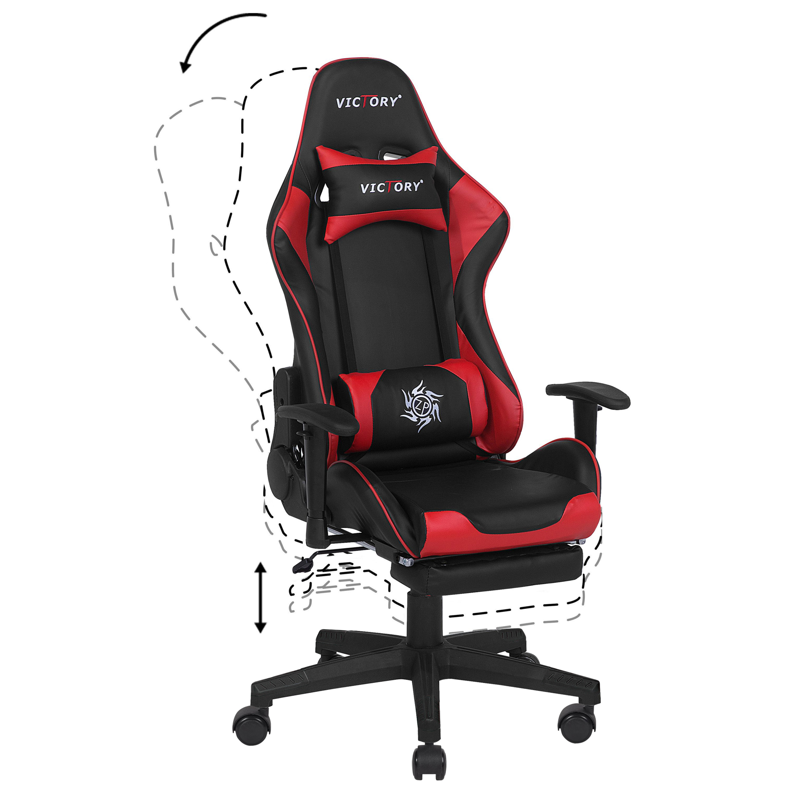 Gaming chair VICTORY Eco-leather Red [6]