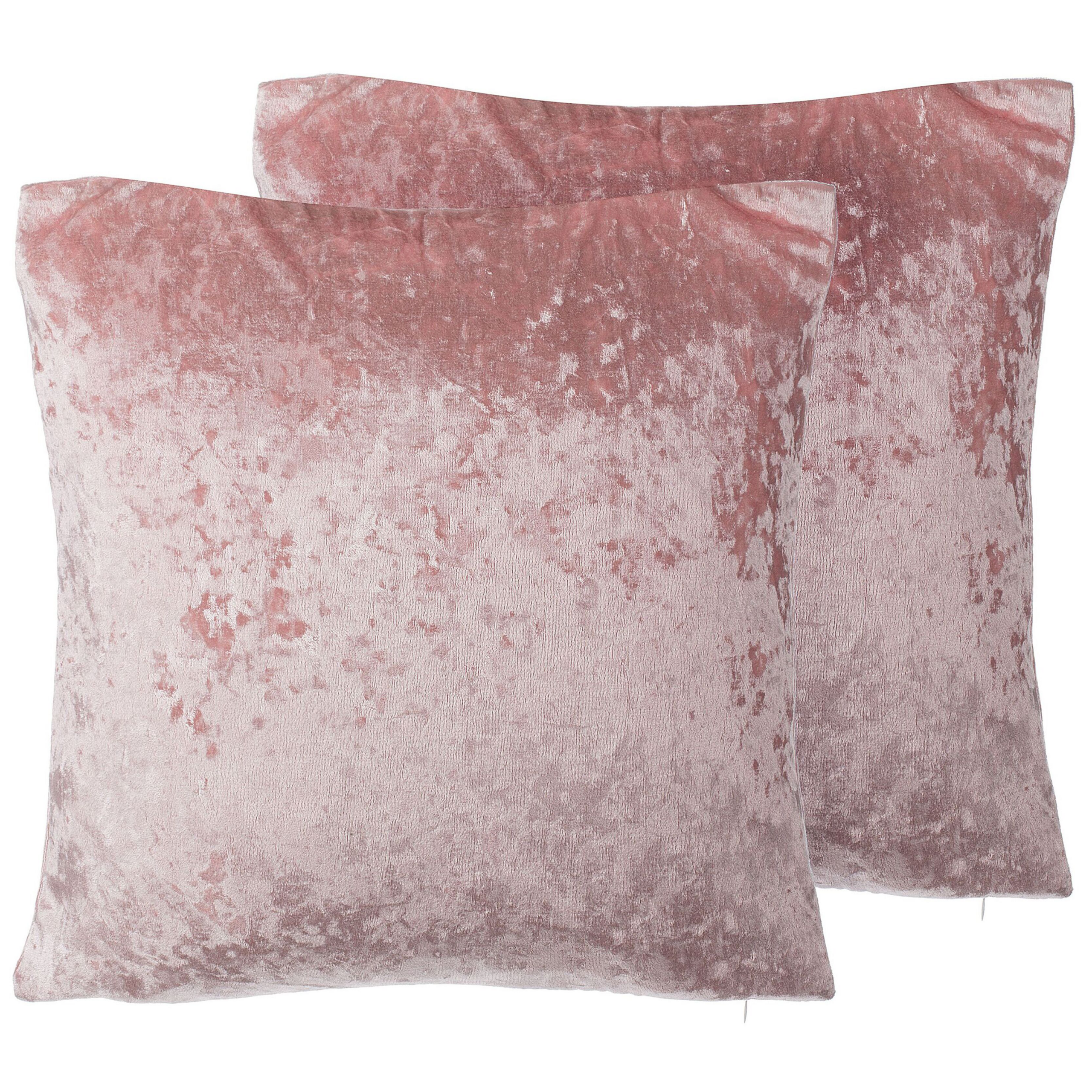 Set van 2 kussens Fluweel Roze HOSTA 45 x 45 cm