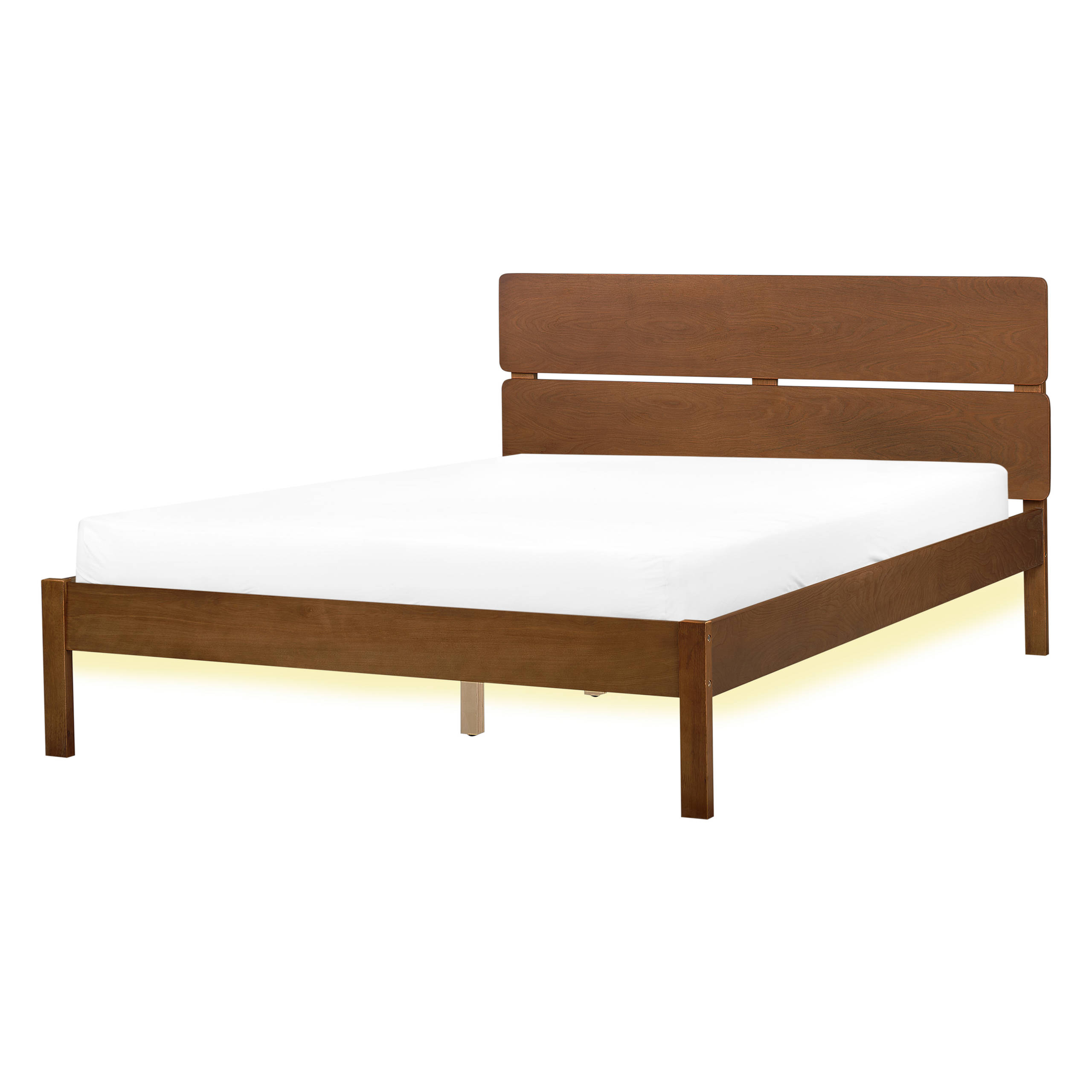 Bed met LED hout lichtbruin 140 x 200 cm BOISSET