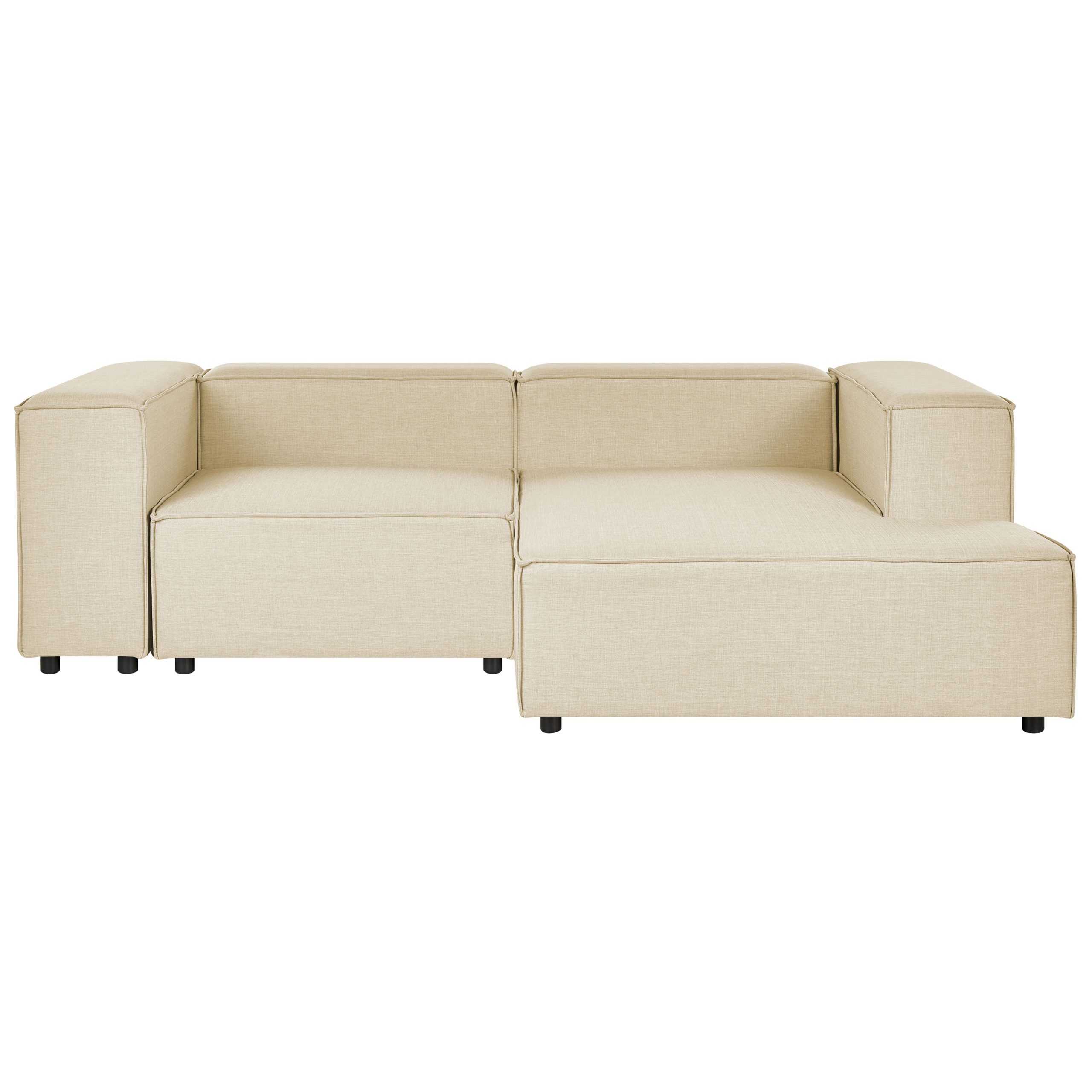 Hoekbank 2-zits linnen beige linkszijdig APRICA