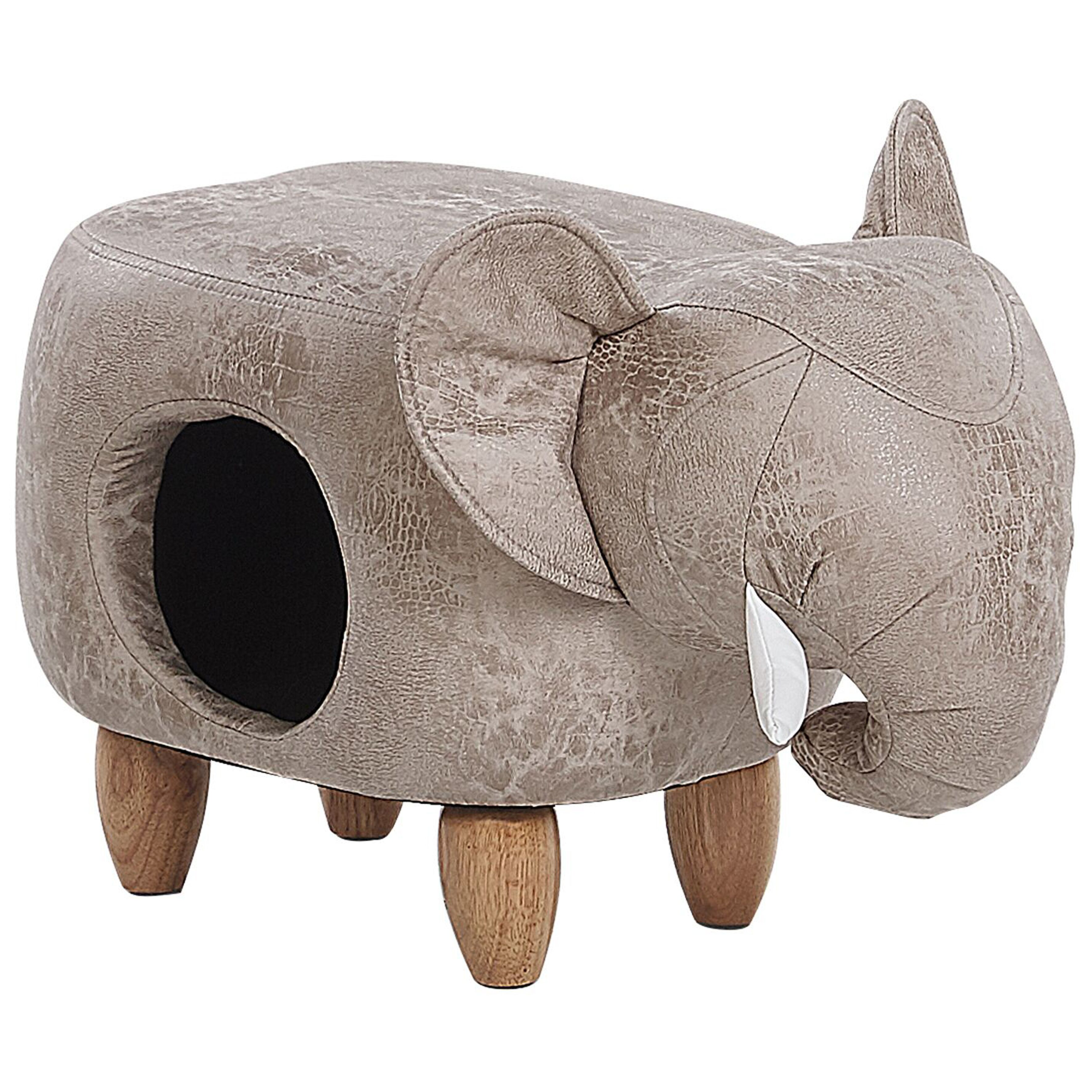 Hocker kunstleer grijs JUMBO