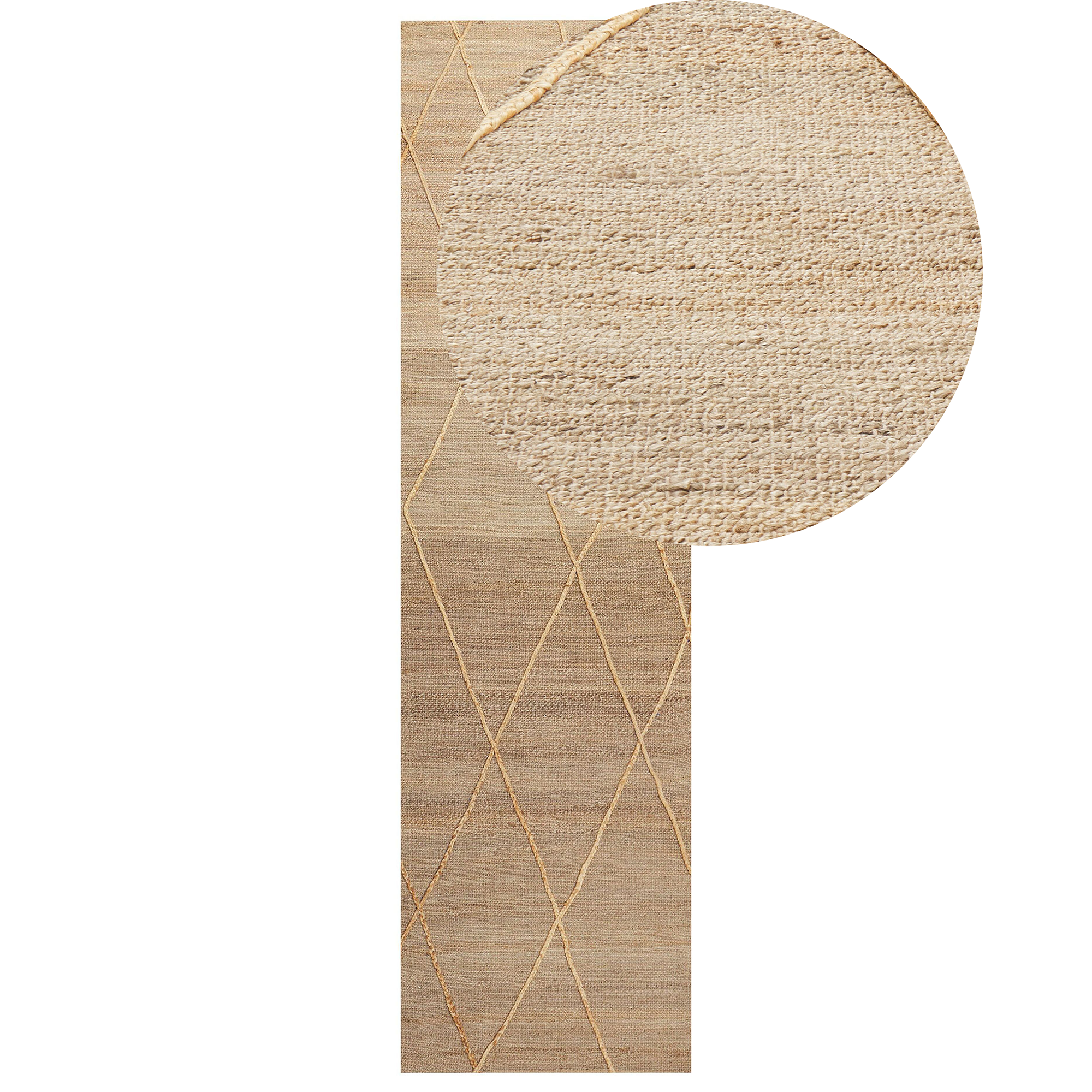 Vloerkleed jute beige 80 x 300 cm YUVACIK