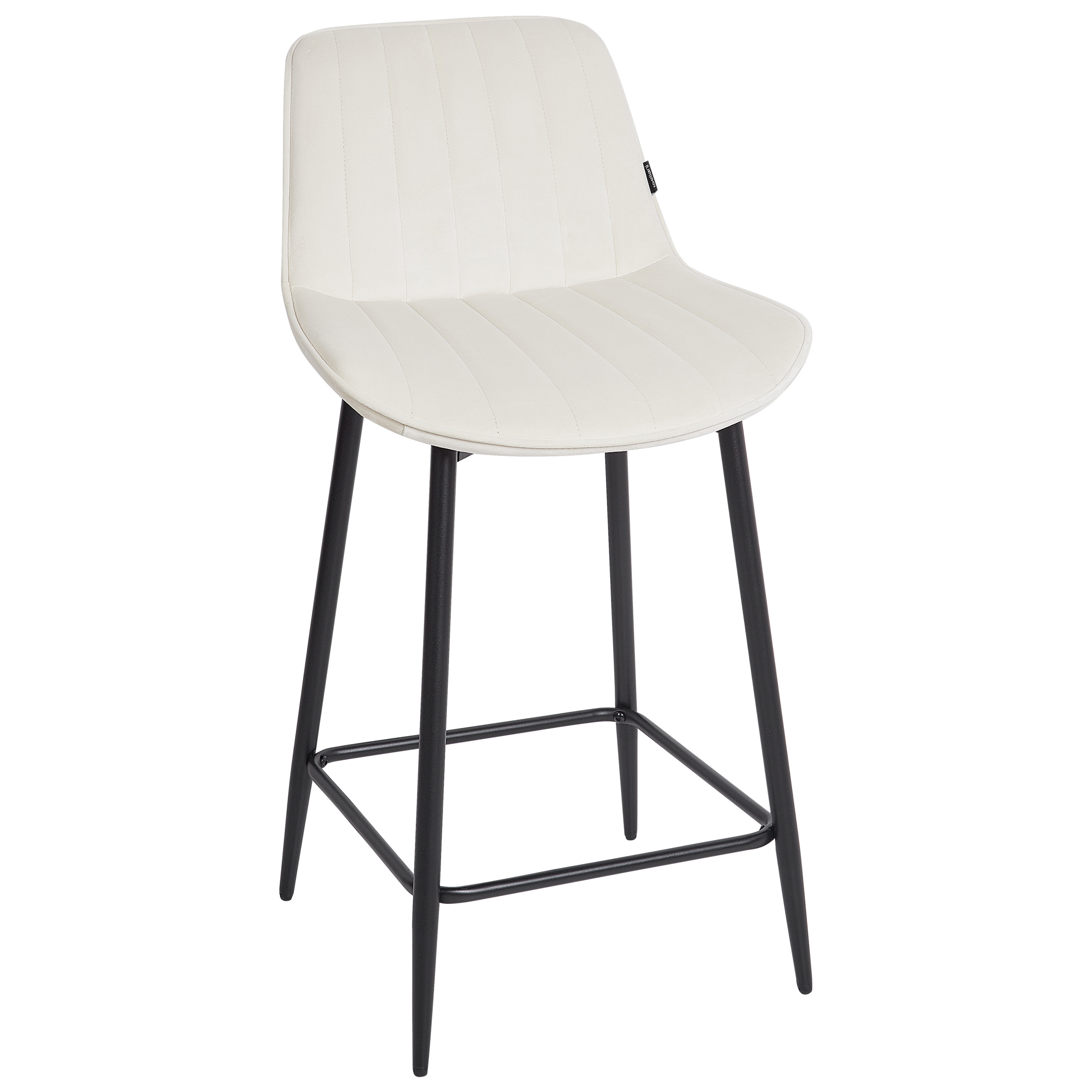 Set of 2 bar stools DUBROVNIK Velvet Light Beige [4]