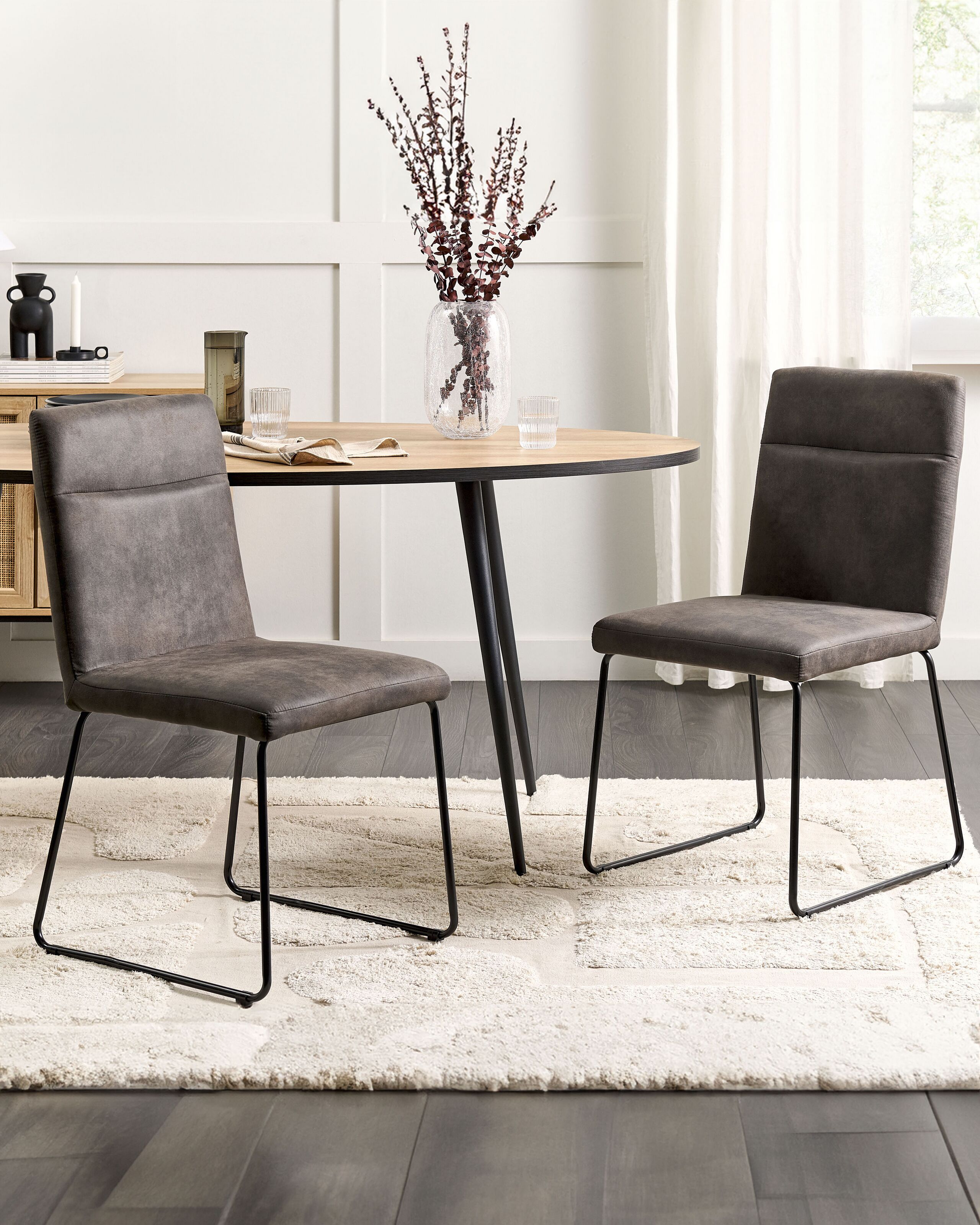 Scaun dining - Set de 2 scaune dining NEVADA Gri închis