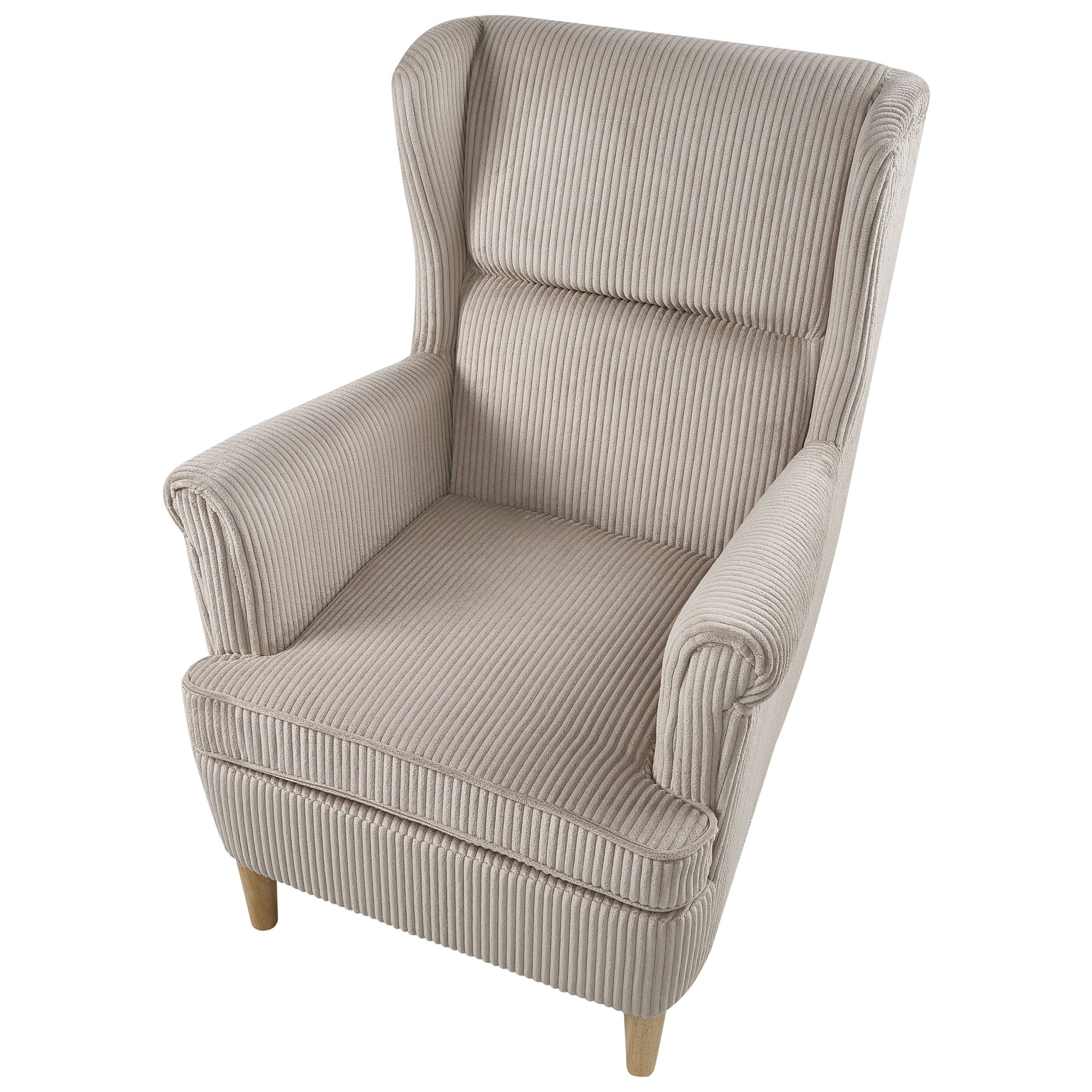 ABSON High Back Armchair Velour Beige [7]