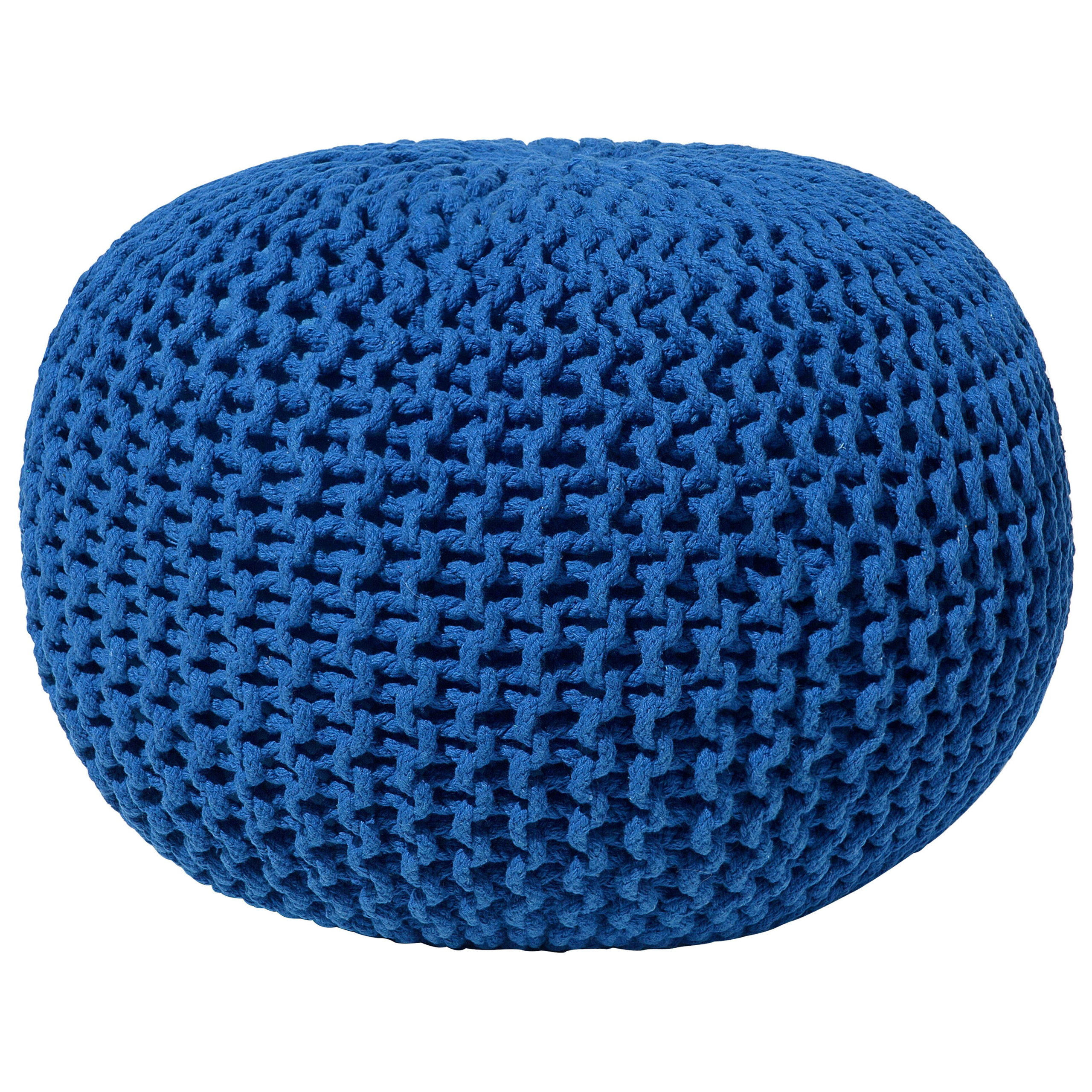 Poef katoen donkerblauw 50 x 35 cm CONRAD