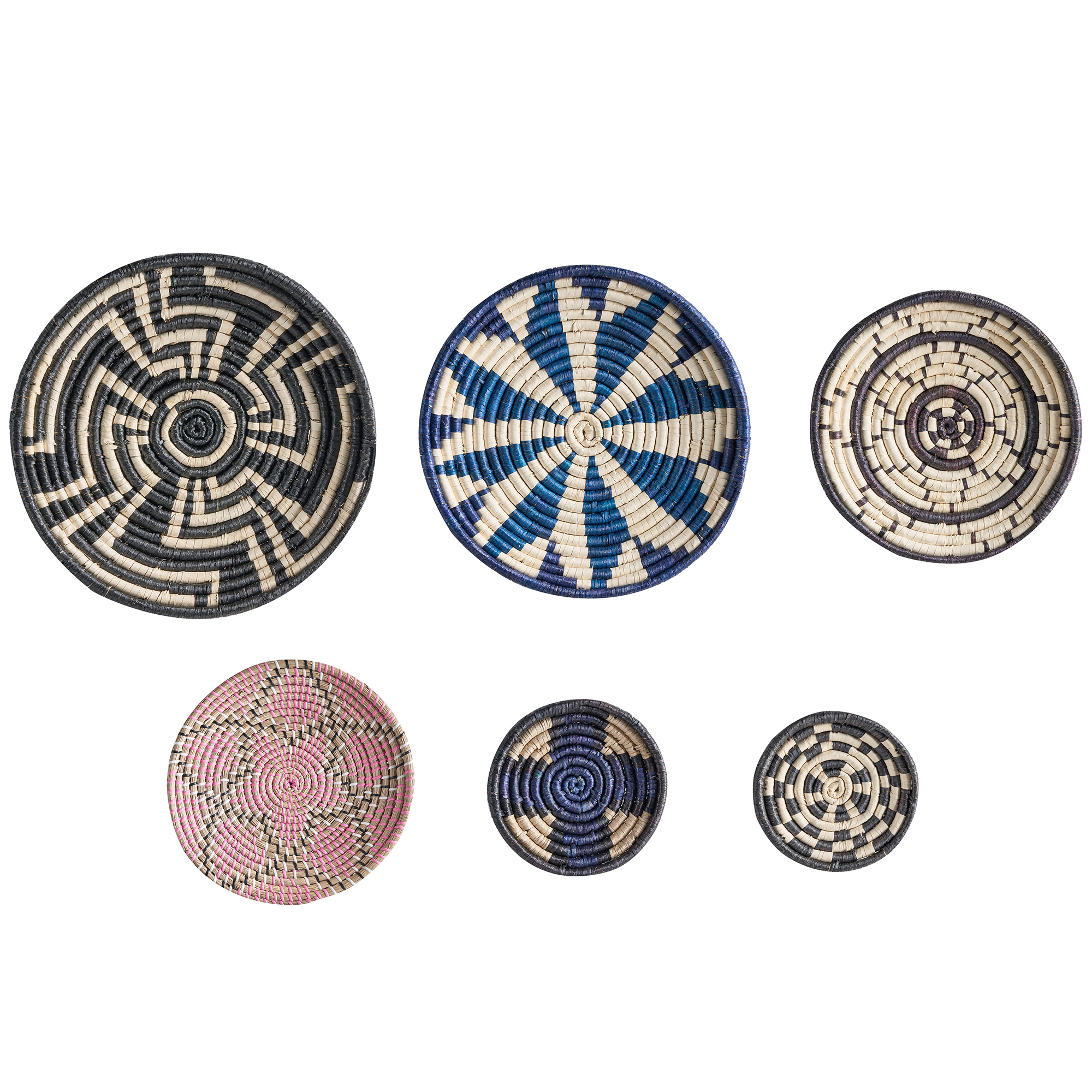 Wanddecoratie set van 6 meerkleurig HOABINH