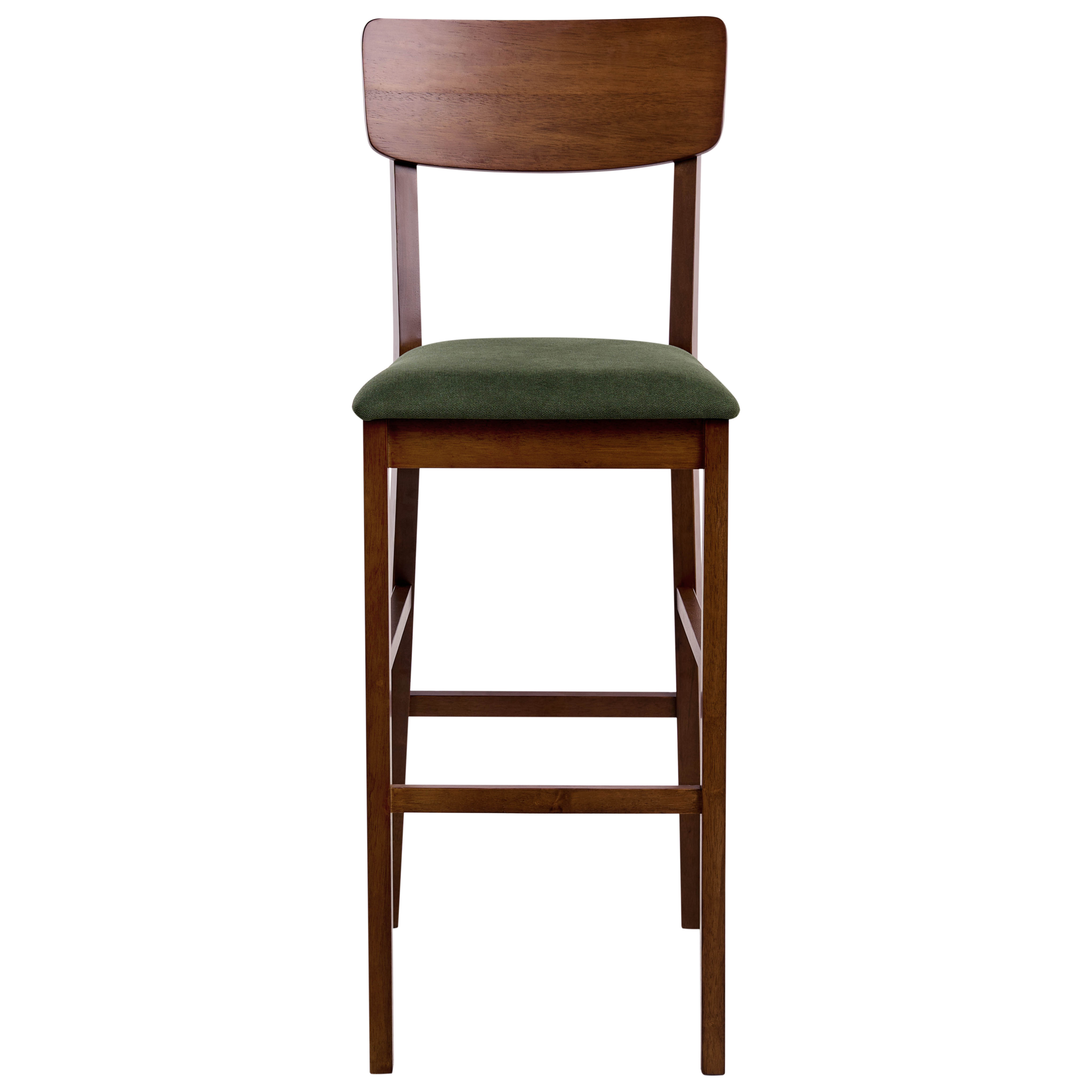 Set of 2 AMBLER Bar Stools Wood Dark Brown/Green [5]
