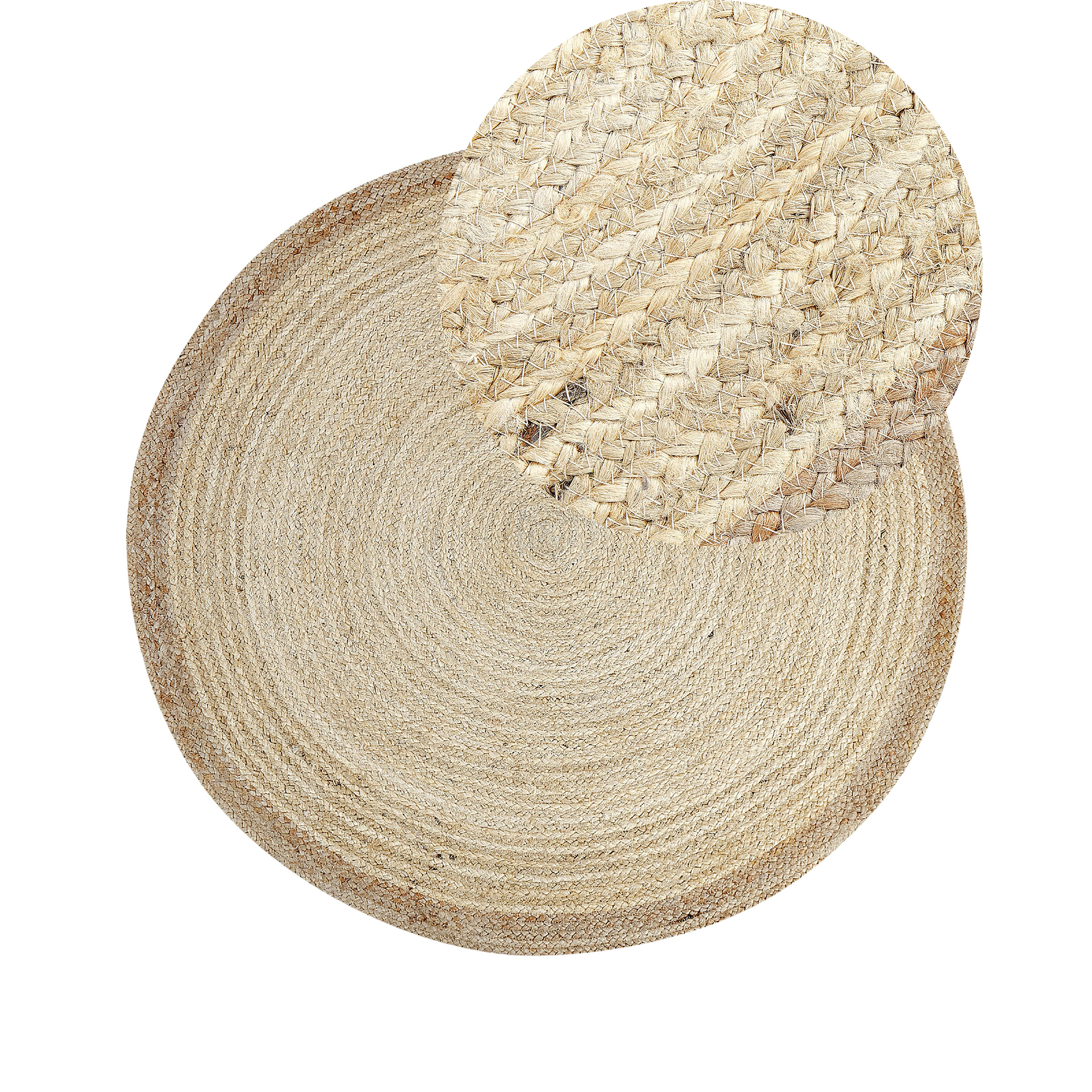 Vloerkleed jute ⌀ 120 cm lichtbeige MENEMEN