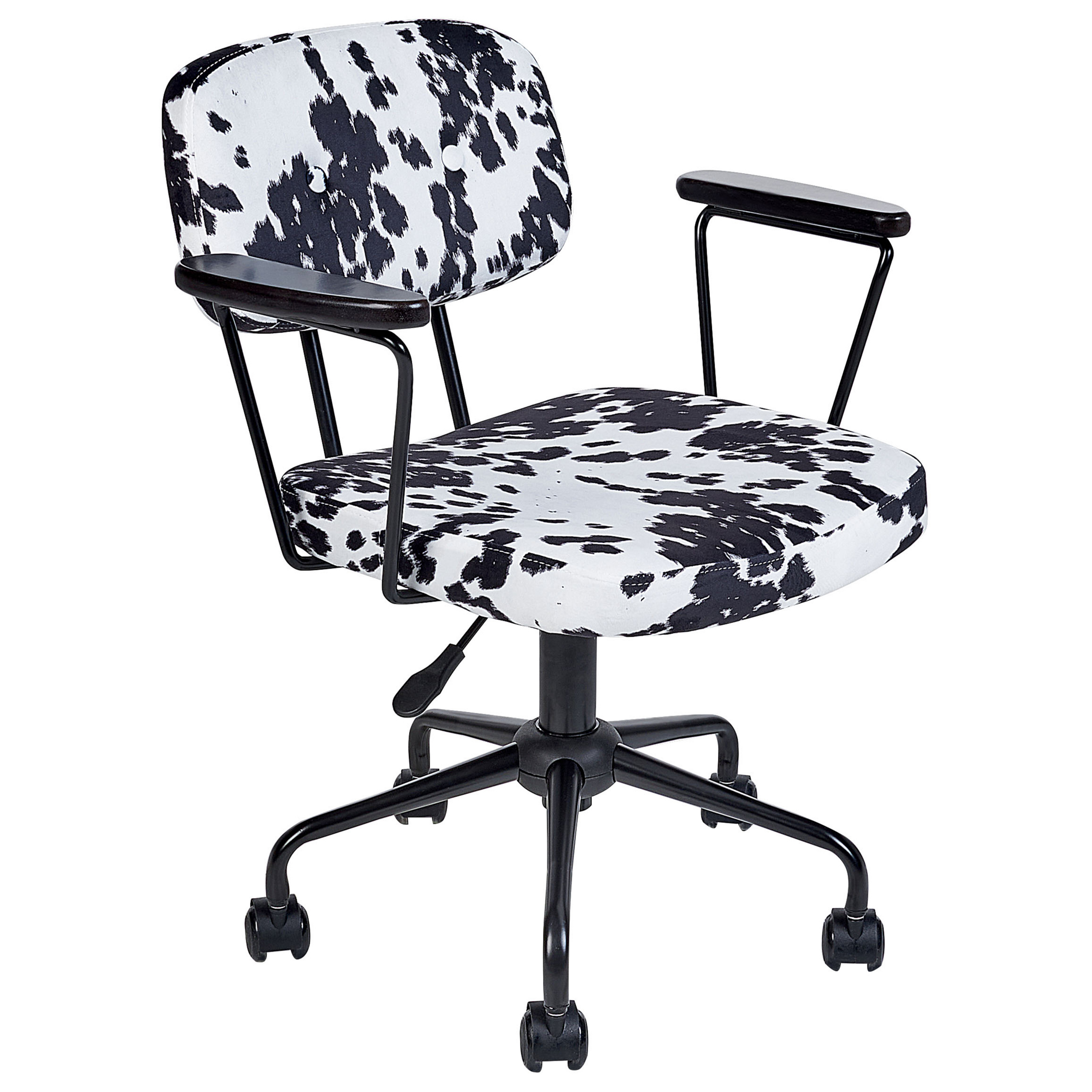 Bureaustoel Fluweel Zwart/Wit ALGERITA