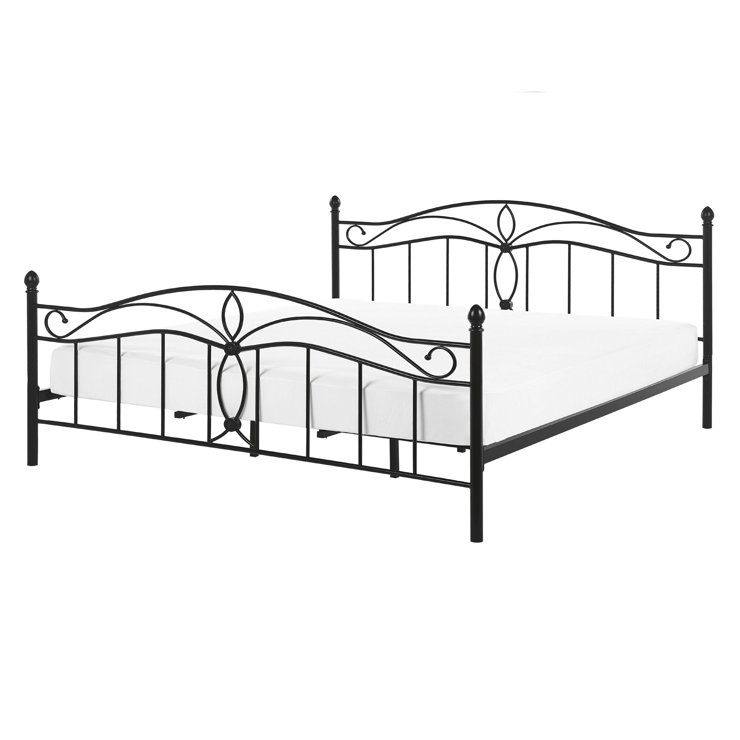 Tweepersoonsbed metaal zwart 140 x 200 cm ANTILIA