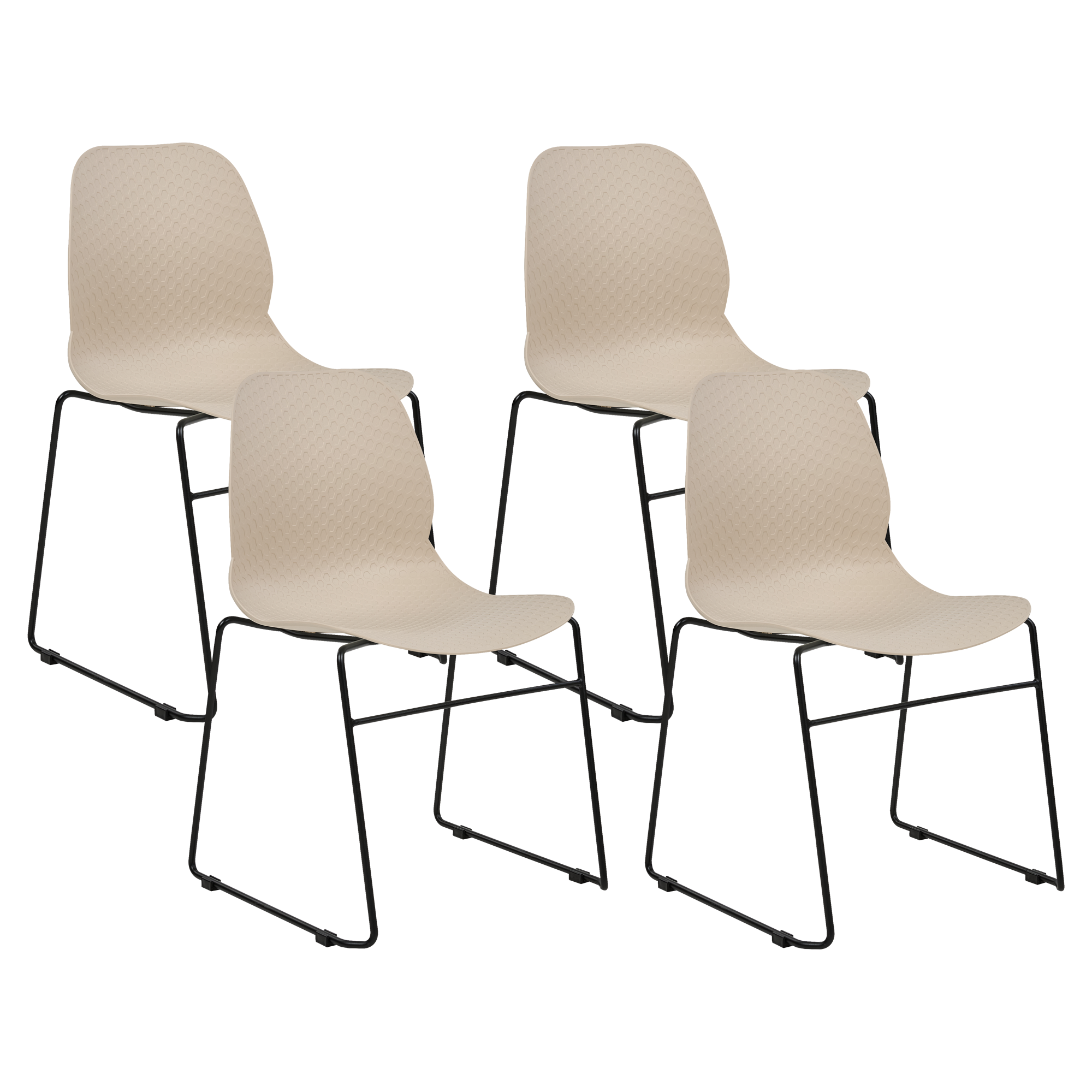Eetkamerstoel Set van 4 Beige PANORA