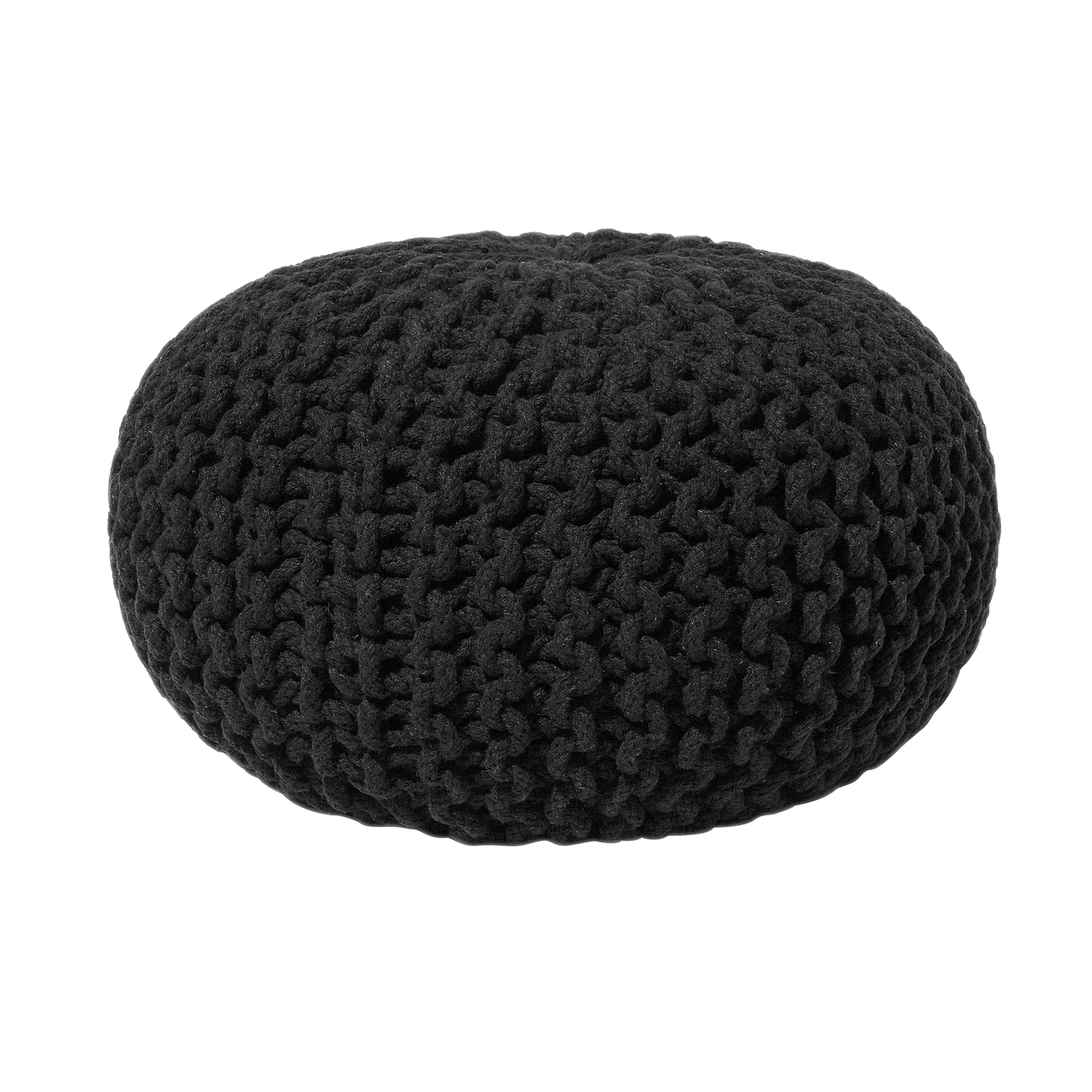 Poef katoen zwart 40 x 25 cm CONRAD