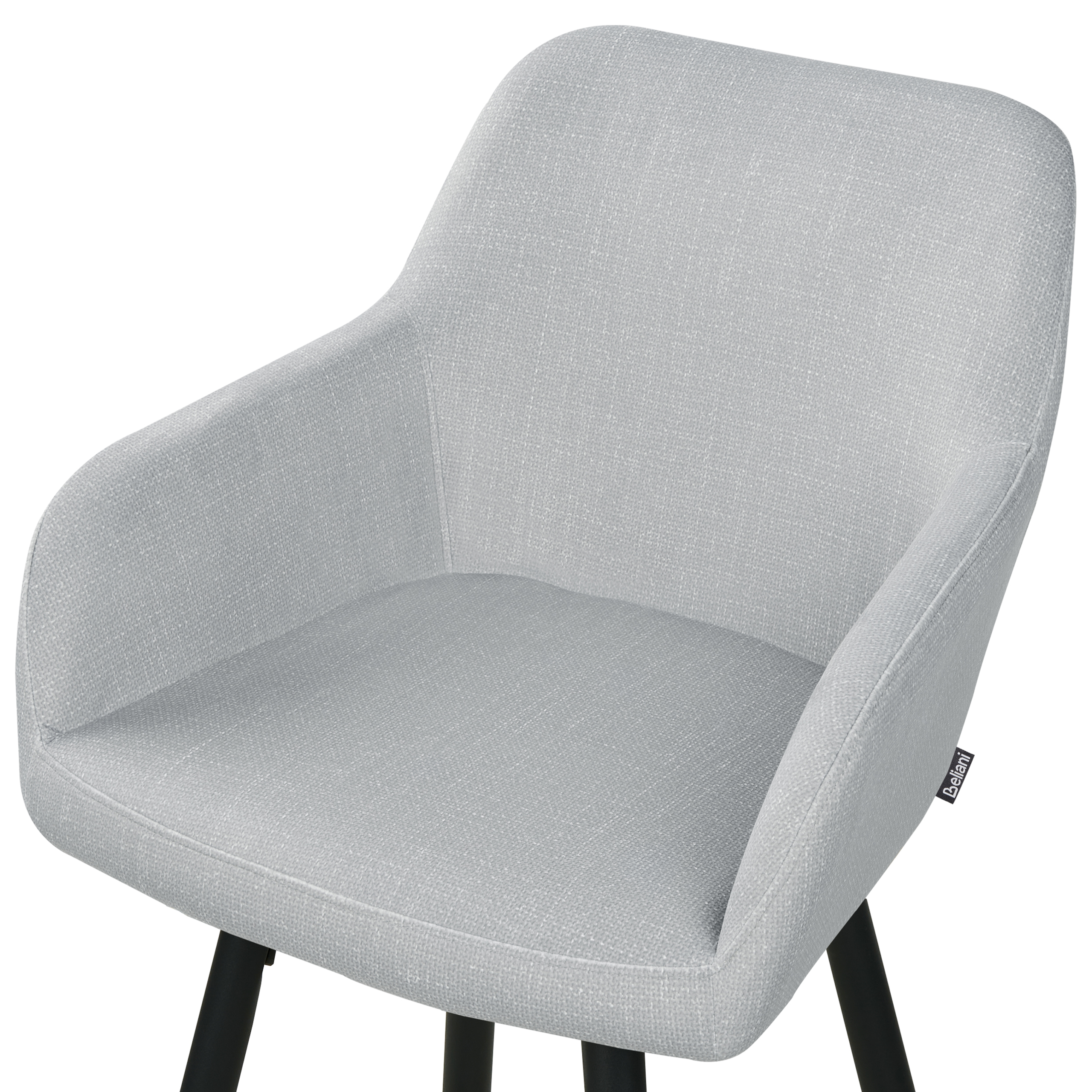 Set of 2 bar stools CASMALIA Velvet Light Grey [7]