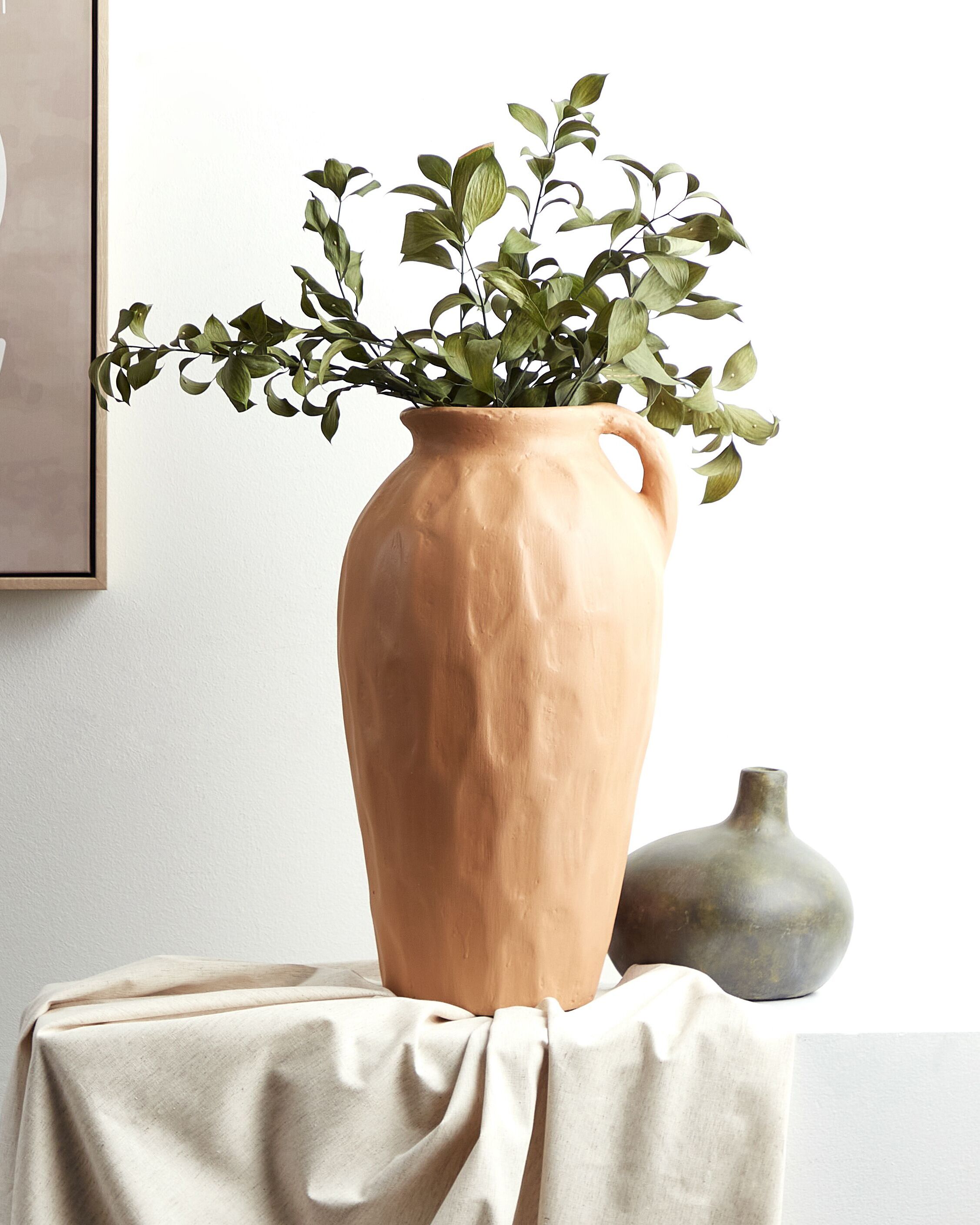 Beliani - Terracota Jarro decorativo 46 cm Creme TAIPING