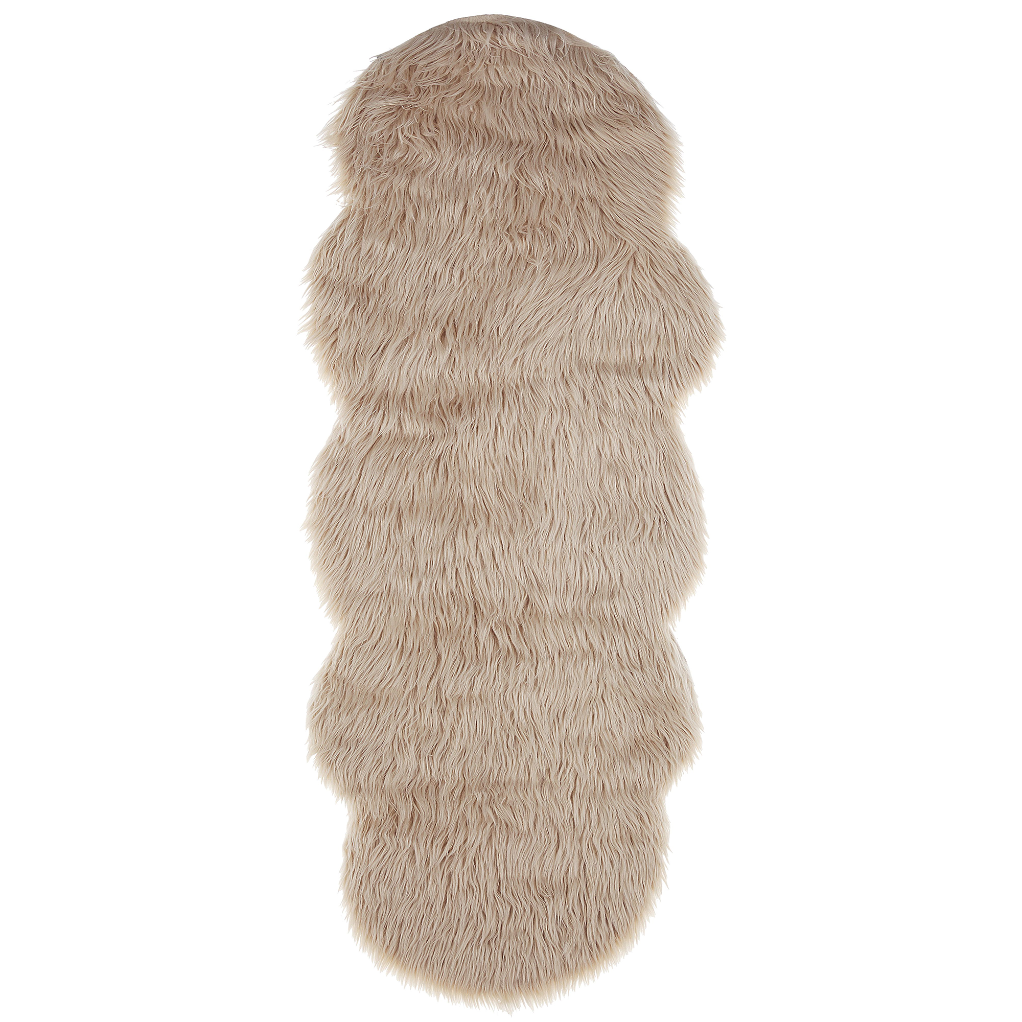 Vloerkleed van imitatie schapenvacht zandbeige 180 x 60 cm MAMUNGARI