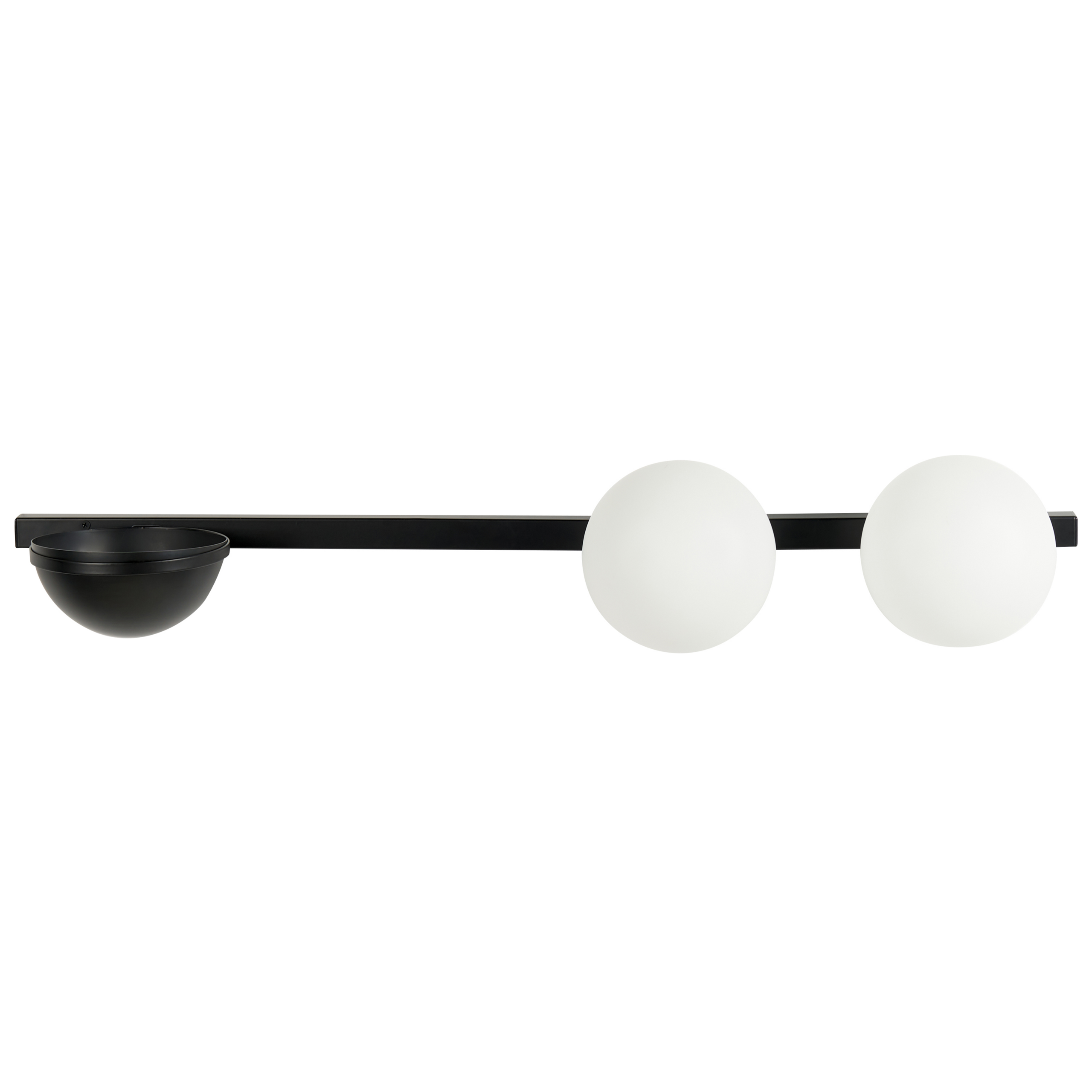 Wandlamp met 2 lampen en bloempot metaal zwart ISABELLA